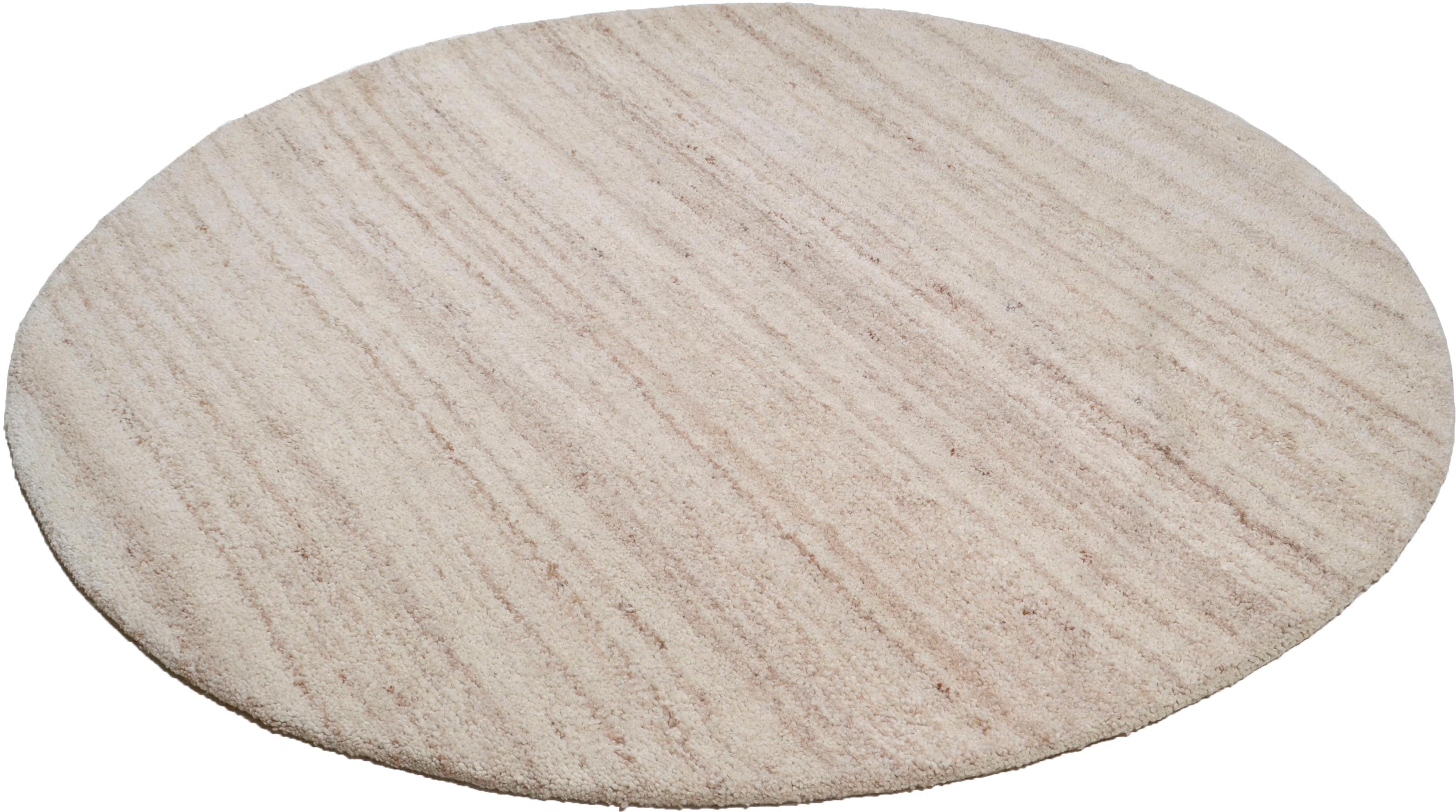 THEKO "Royal Berber Uni" rund 18 mm Höhe Berber Optik, reine Wolle, ideal im Wohnzimmer & Schlafzimmer