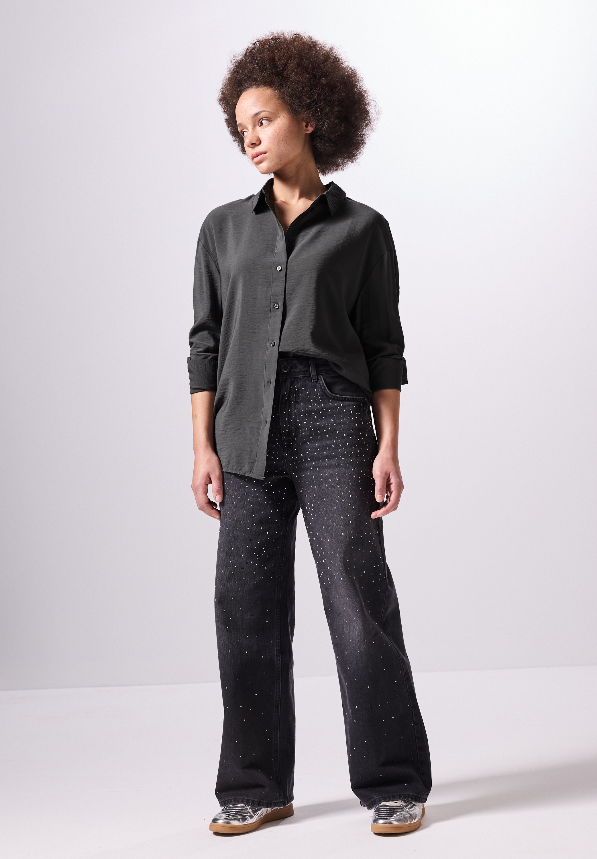 STREET ONE STUDIO Hemdbluse, mit Knopfleiste