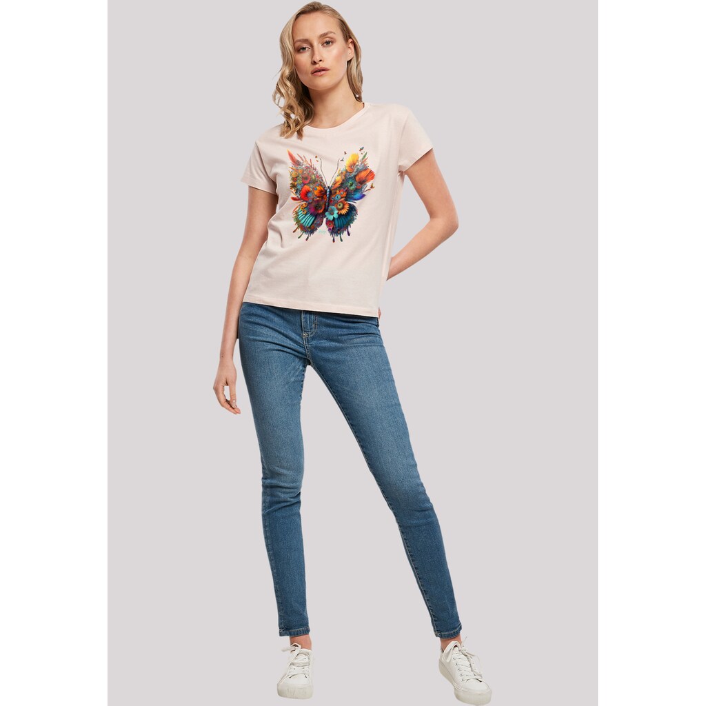 F4NT4STIC T-Shirt »Schmetterling Blume«