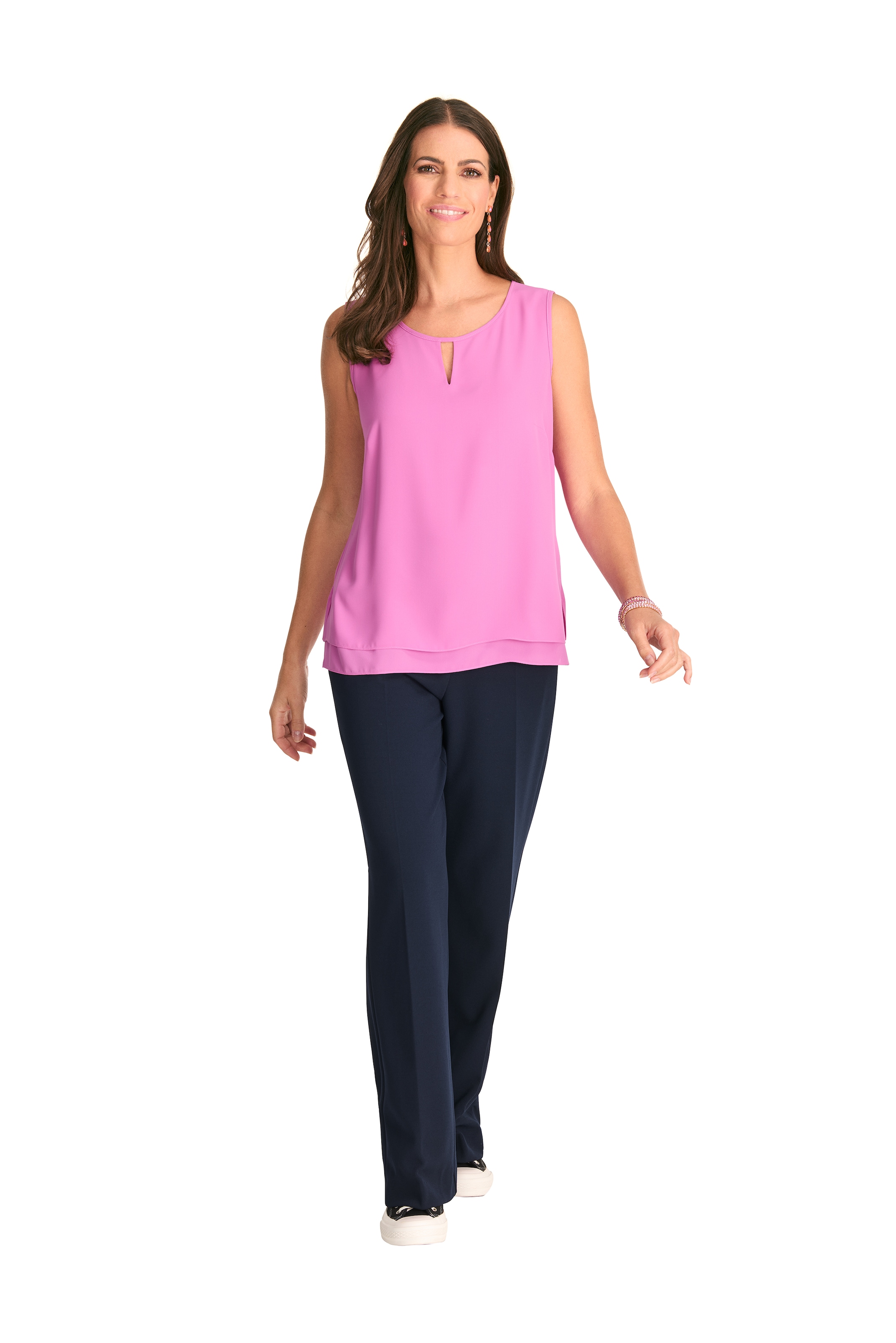 HERMANN LANGE Collection Shirttop, halbtransparent, im 2-Lagen-Look
