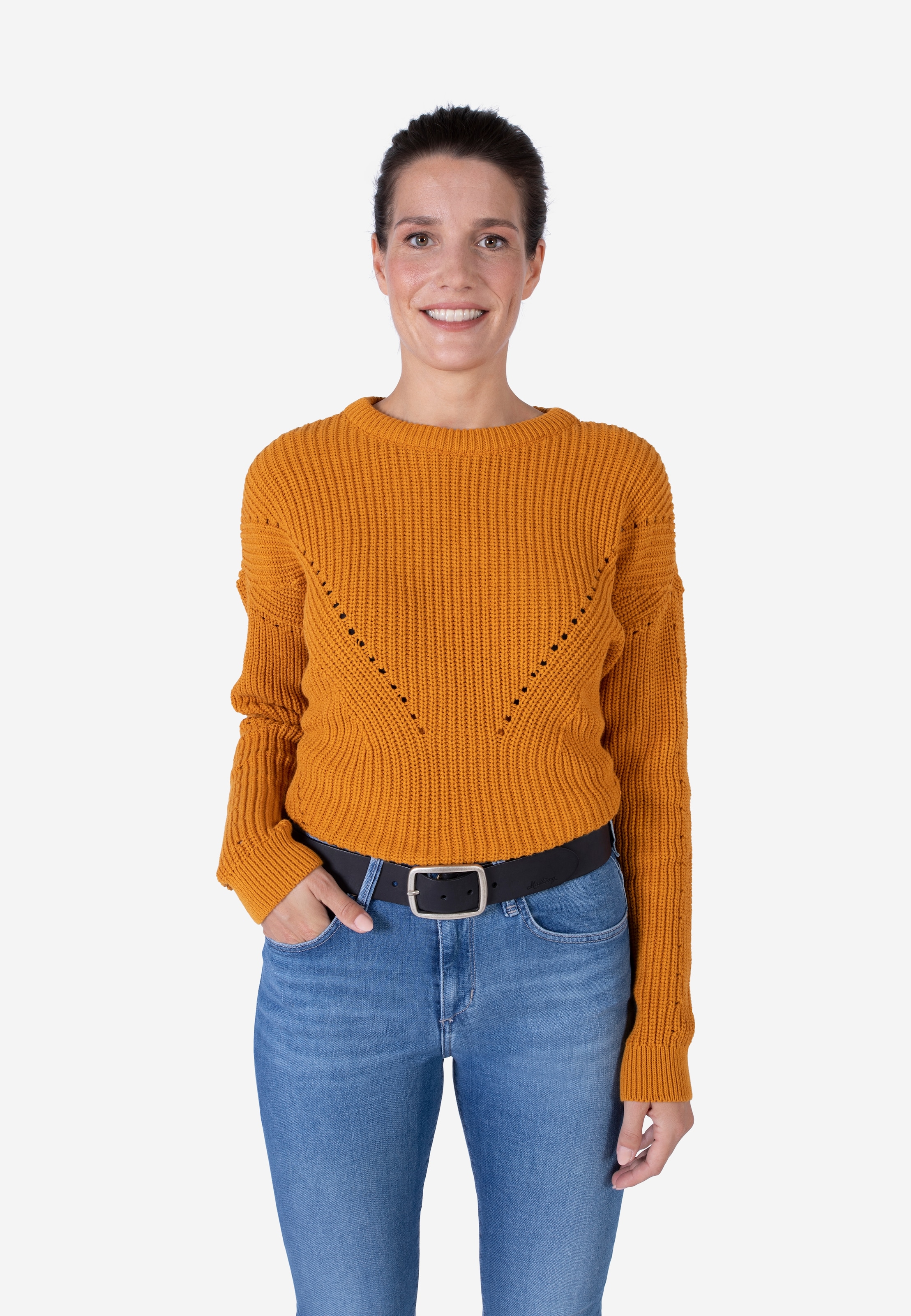 MUSTANG Ledergürtel, Pull-Up-Leder mit Vintagecharakter, 4 cm