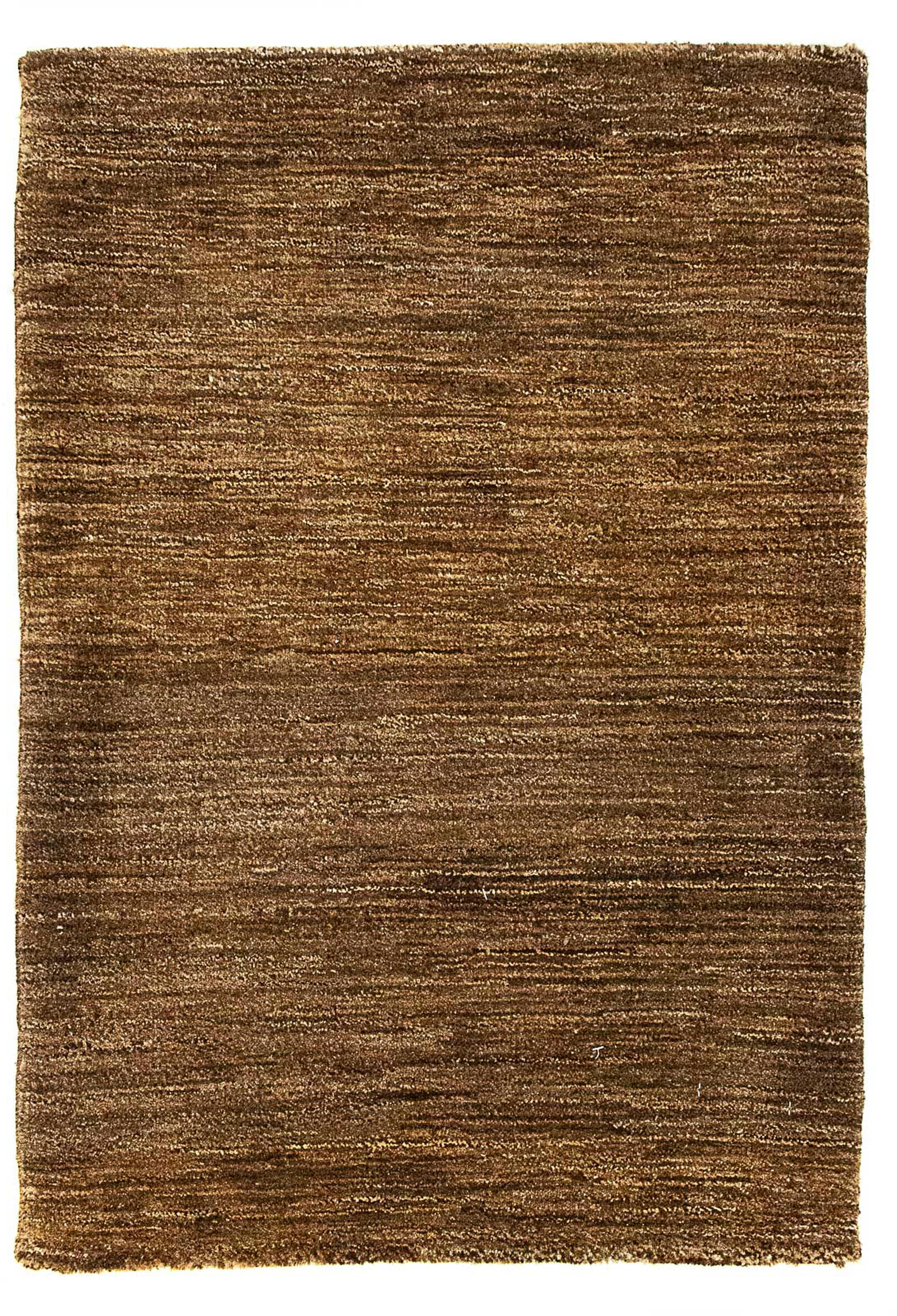 morgenland Wollteppich »Gabbeh - Indus - 92 x 66 cm - dunkelbraun«, rechteckig, Wohnzimmer, Handgeknüpft, Einzelstück mit Zertifikat