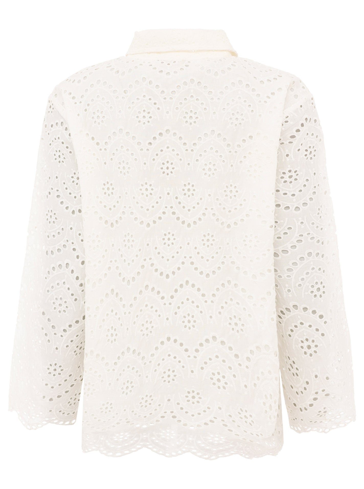 Zwillingsherz Kurzarmbluse »"Lochstickerei"« langarm, mit Kragen, Lochspitze, Knopfleiste