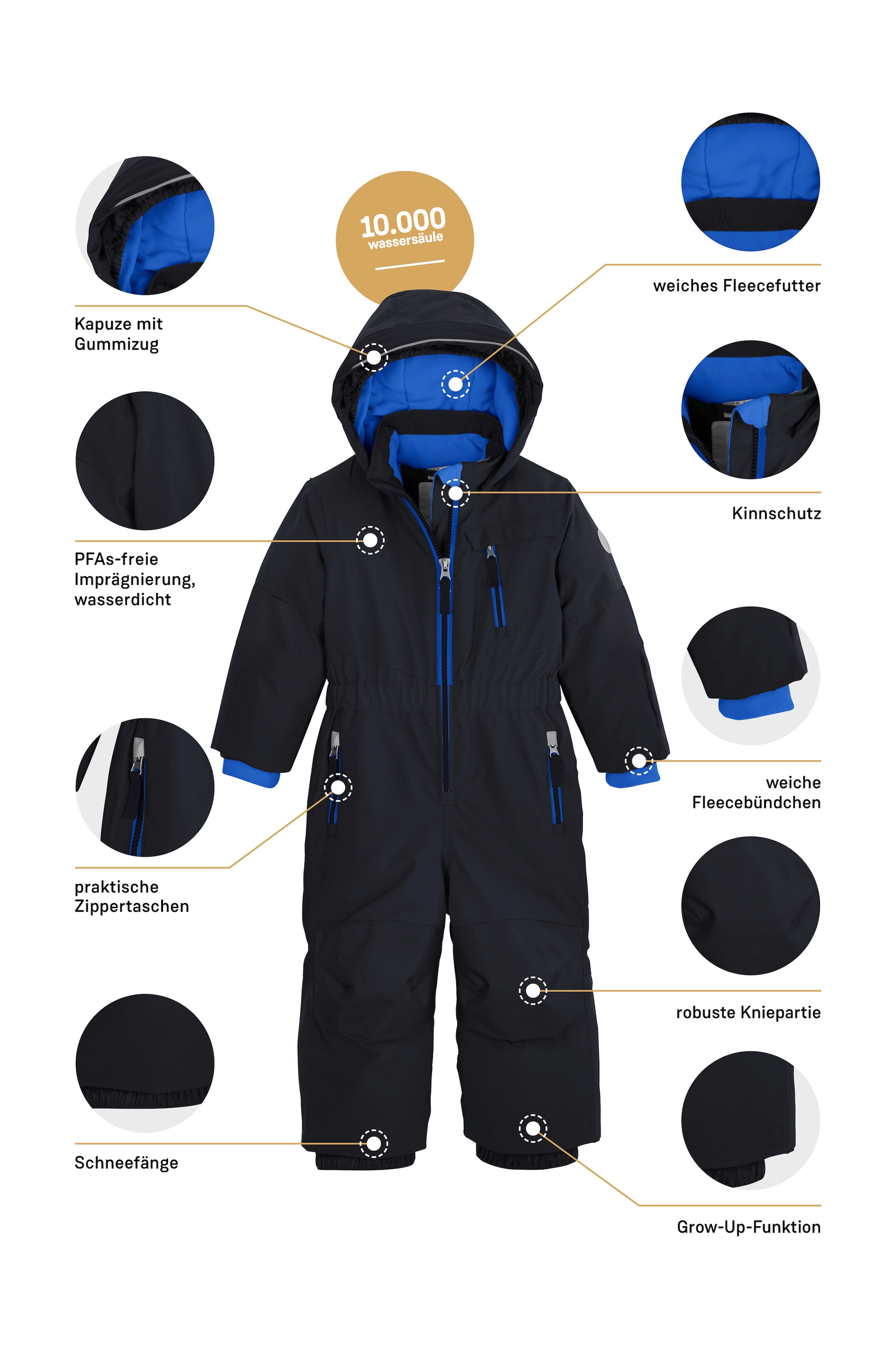 first instinct by killtec Overall »FISW 36 MNS ONPC«, Wasserdichter Skioverall mit Fleece-Innenfutter, verlängerbare Ärmel