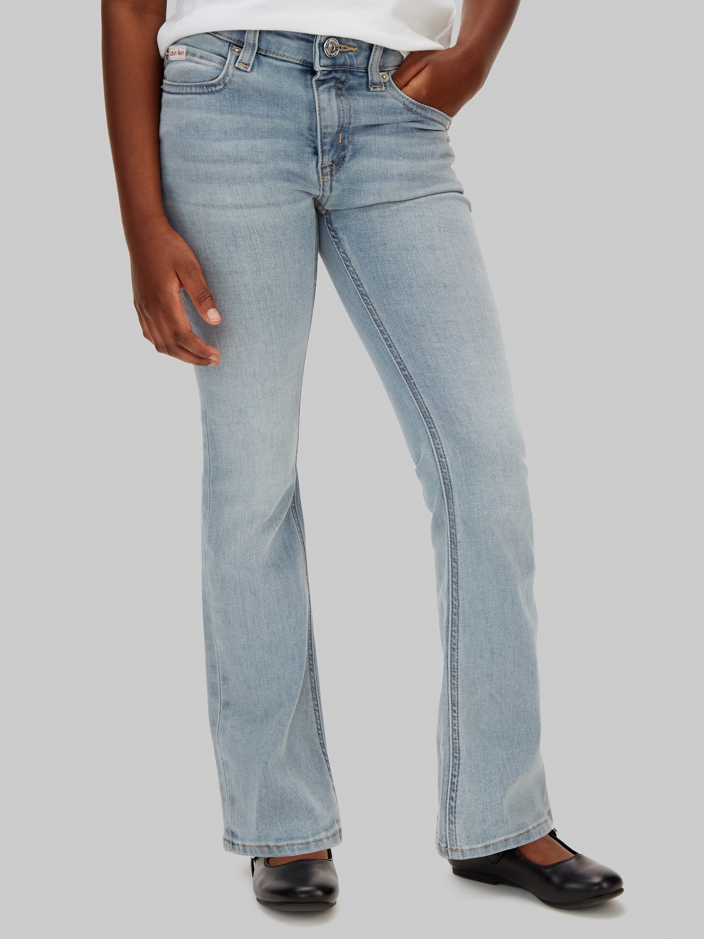 Calvin Klein Jeans Schlagjeans »FLARE ANDREW BLUE WASH« Regular fit für Kinder mit praktischen Taschen