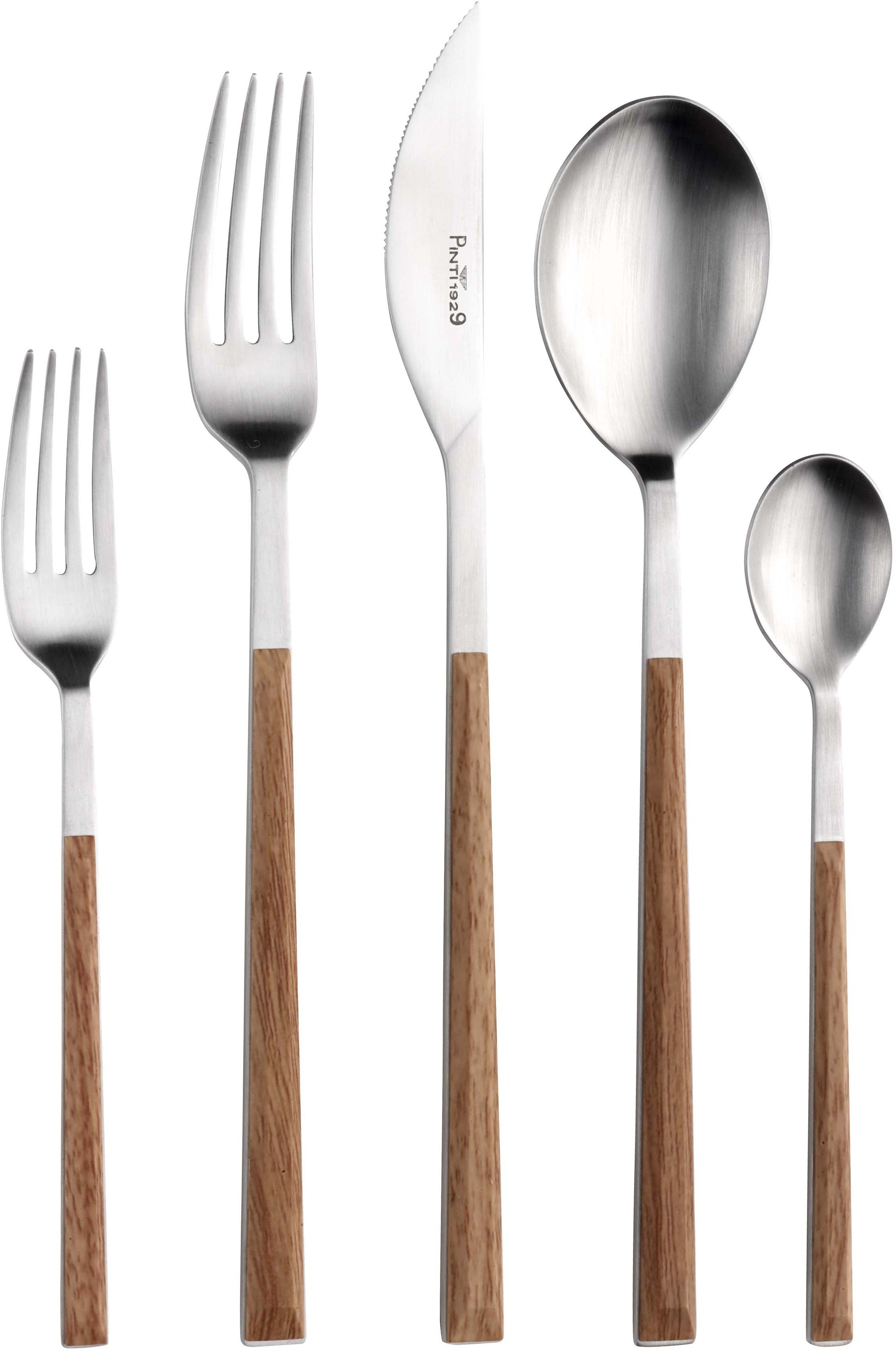 PINTINOX Besteck-Set "Sushi" Satiniert mit Kunststoffgriff in Holz-Optik