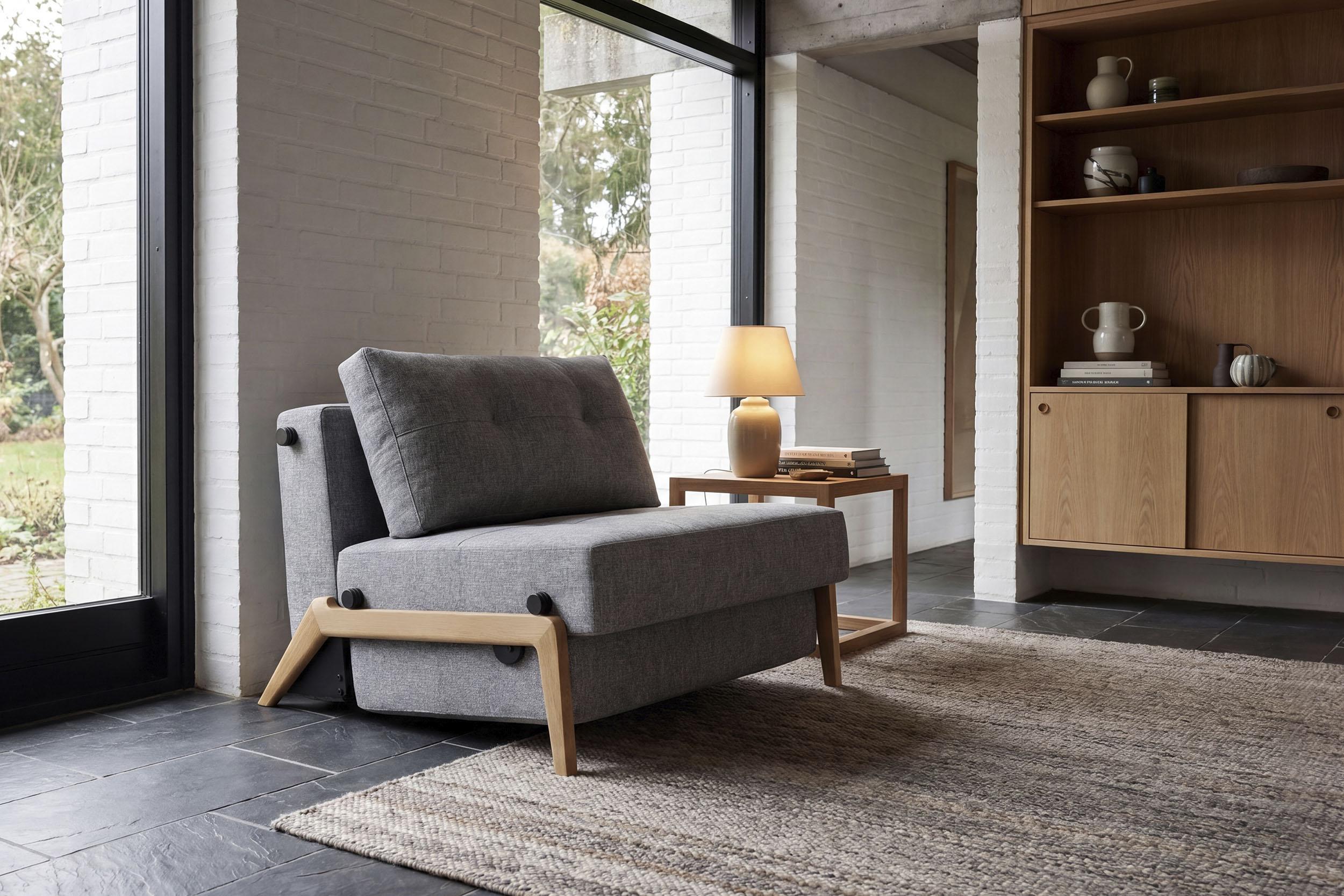 INNOVATION LIVING ™ Sessel "CUBED Schlafsessel, Füße Eiche, Breite 98cm, hoher Sitzkomfort"