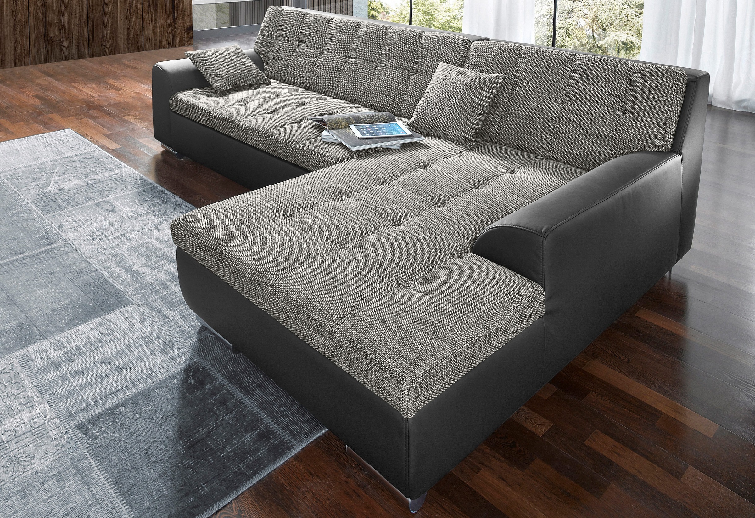 DOMO collection Ecksofa "Treviso viele Bezüge, auch in Cord, L-Form, B/T/H: günstig online kaufen