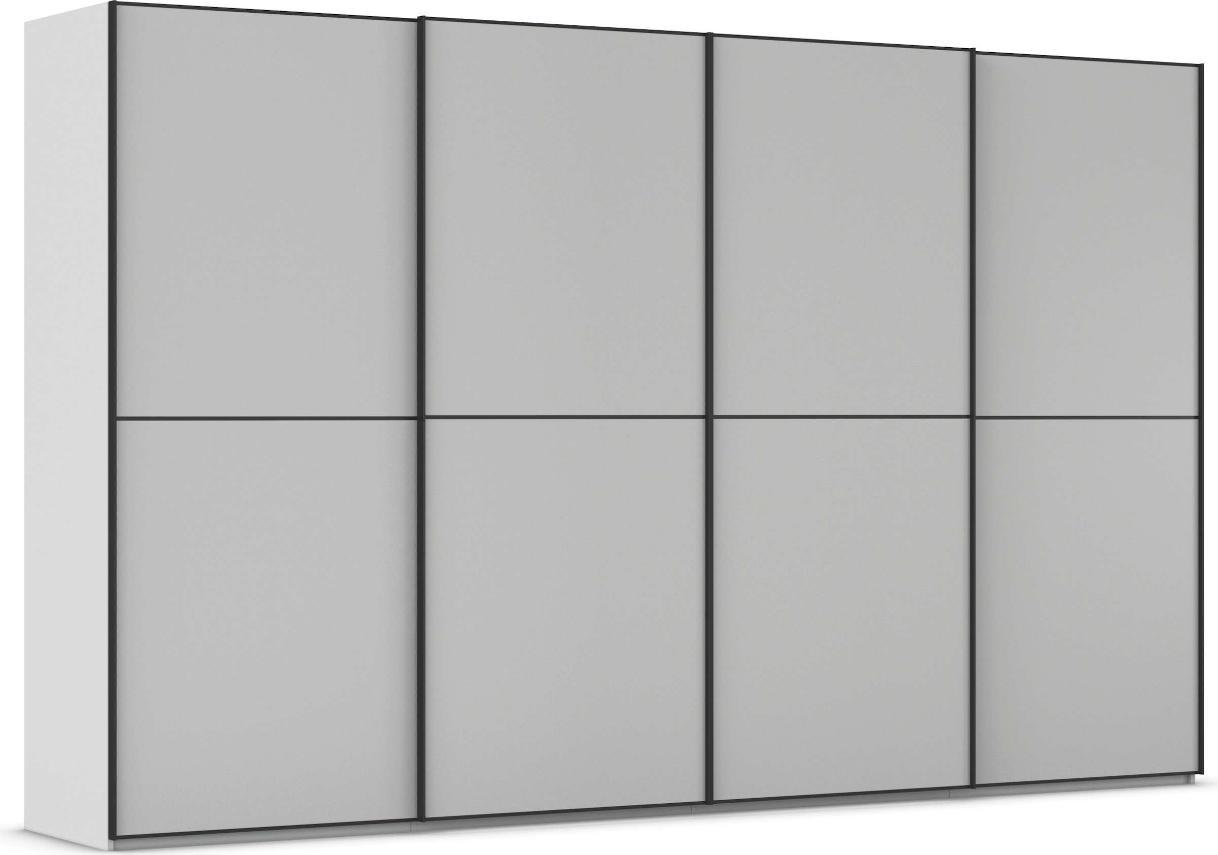 rauch Schwebetürenschrank "Kleiderschrank Schrank Garderobe Schlafzimmerschrank SCALE-DUO" edle zweigeteilte Türen und 3 Zierleisten MADE IN GERMANY