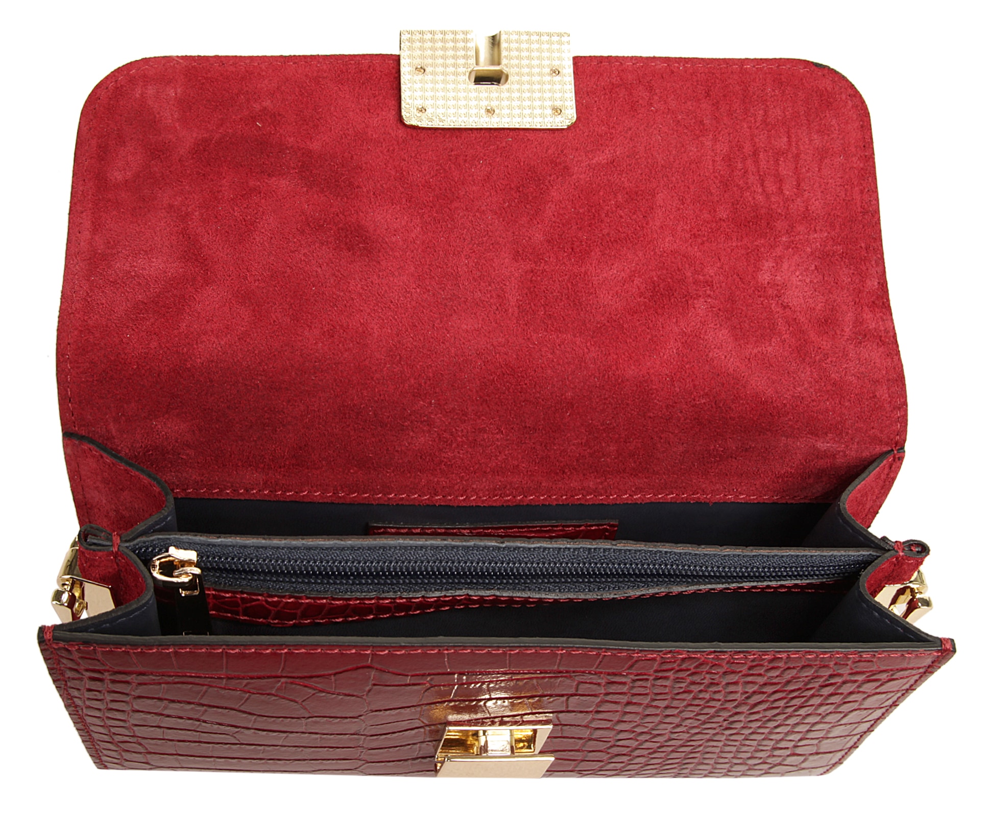 Cluty Abendtasche, echt Leder, Made in Italy