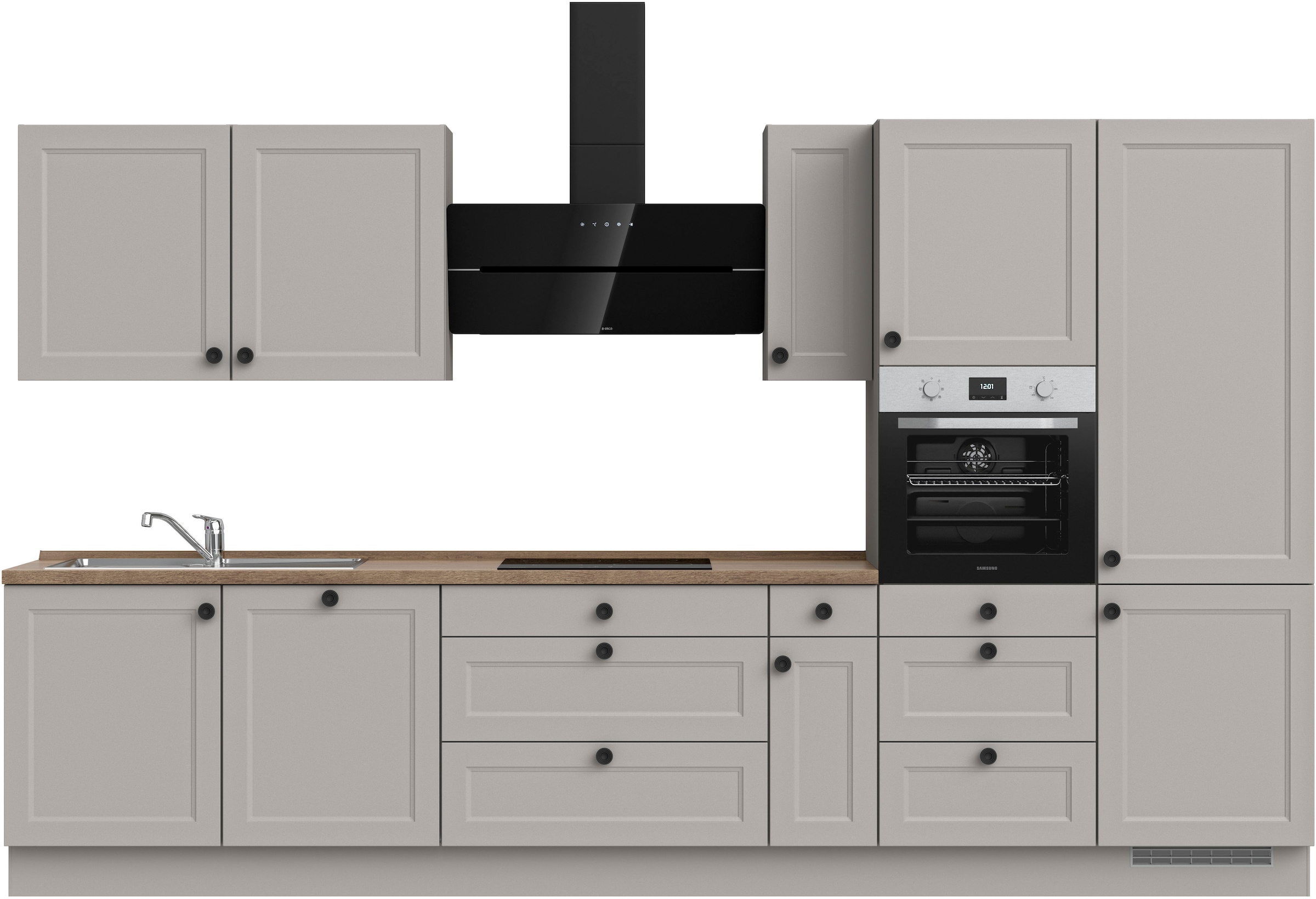 nobilia® Küchenzeile »"Cascada premium"«, vormontiert, Ausrichtung wählbar, Breite 360 cm, mit E-Geräten