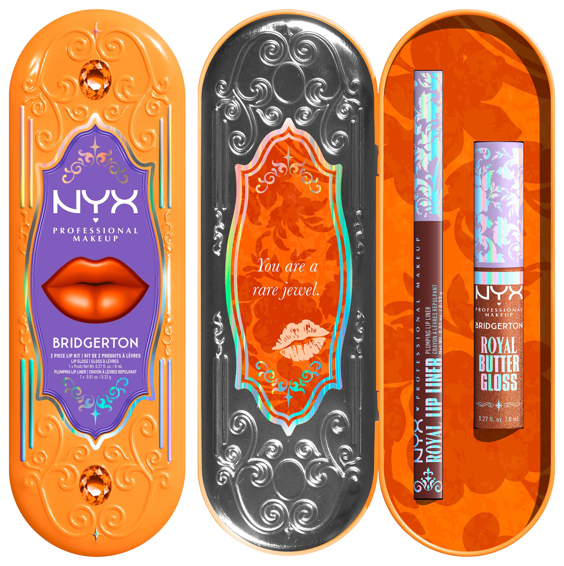 NYX PROFESSIONAL MAKEUP Schmink-Set »BRIDGERTON ROYAL TREASURES LIP KIT« Royal Butter Gloss und Royal Lip Liner