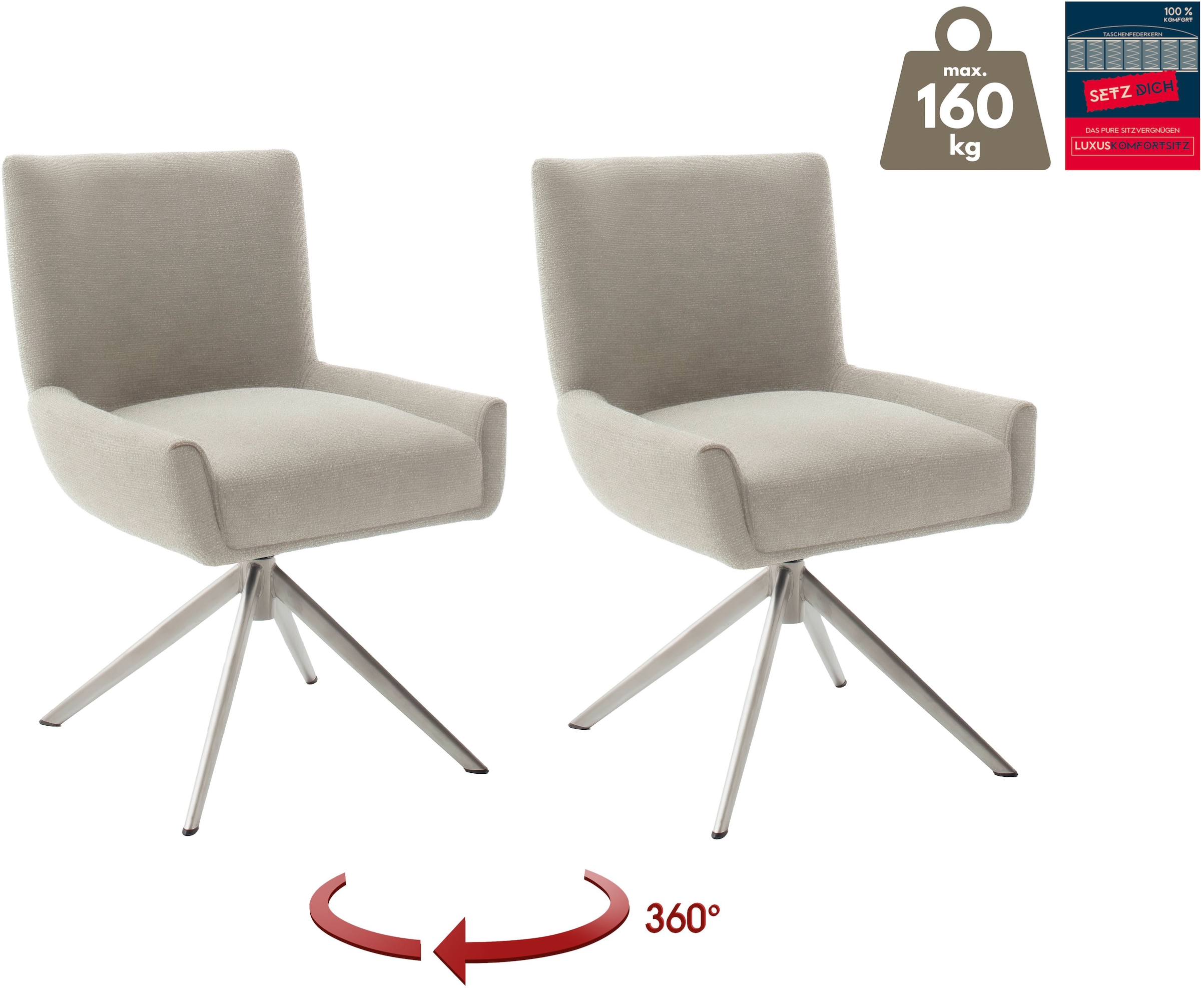 MCA furniture 4-Fußstuhl "WILSON Esszimmerstuhl, Armlehnstuhl, Polsterstuhl günstig online kaufen