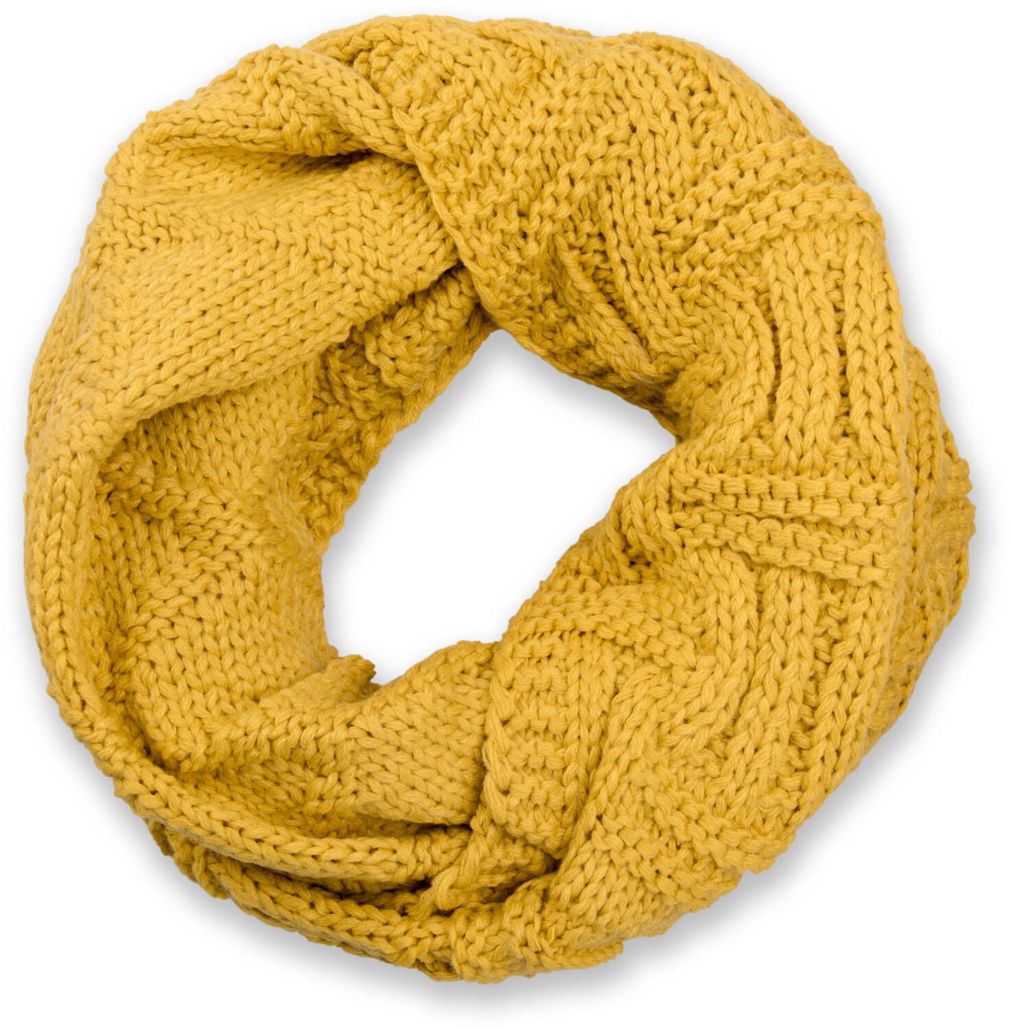 styleBREAKER Strickschal "Strick Loop mit Gitter und Rippenmuster" 1 Stk.