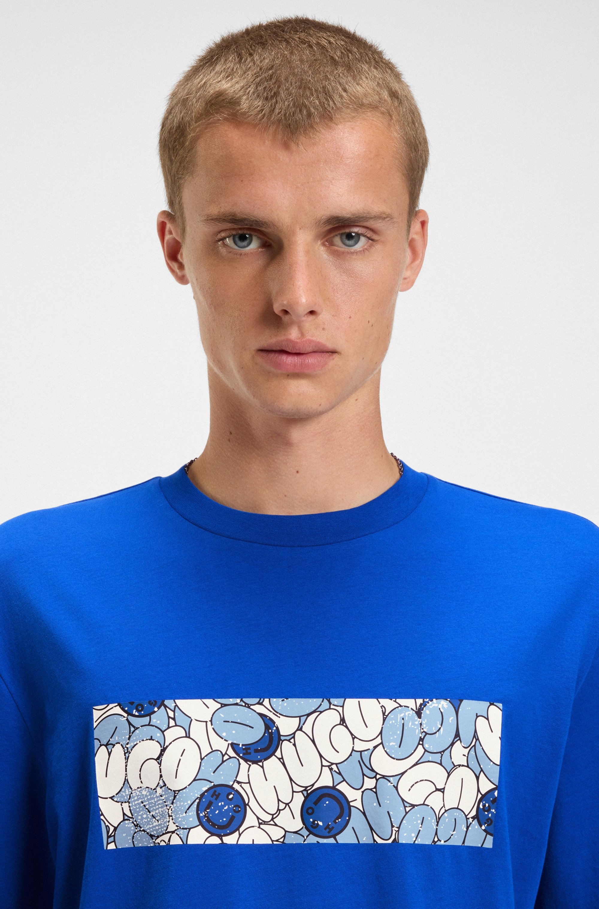 HUGO Blue T-Shirt "Nurix", mit coolem Druck günstig online kaufen