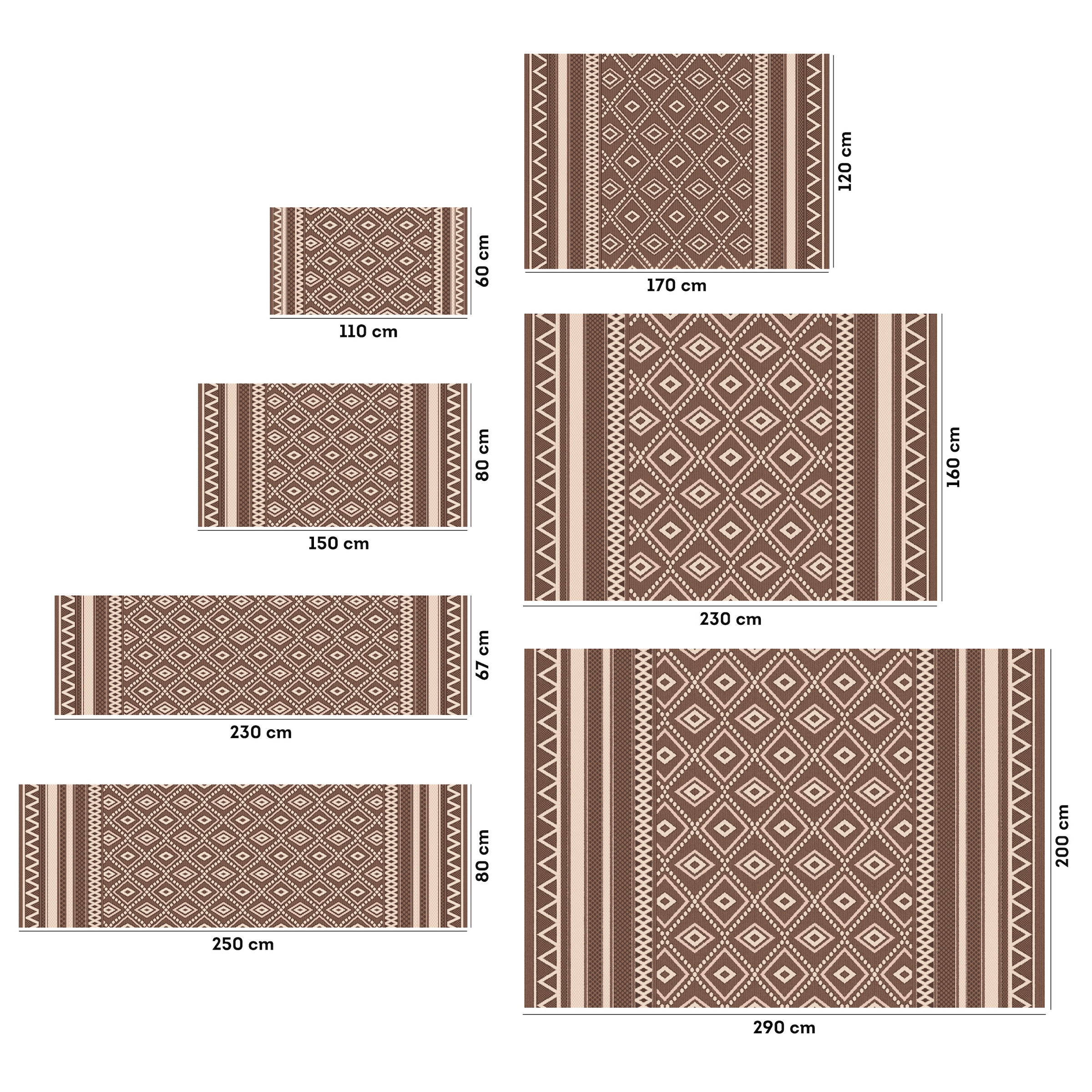 my home Teppich »Toronto auch als Läufer erhältlich«, rechteckig, 3 mm Höhe, In- und Outdoor geeignet, Sisal-Optik, Wetterfest & UV-beständig, Boho