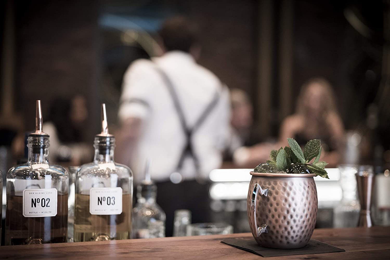 Buddy's Becher »Buddy´s Bar«, (4 tlg.), Moscow Mule Becher, 500 ml, hochwert. Edelstahl, Hammerschlag-Effekt