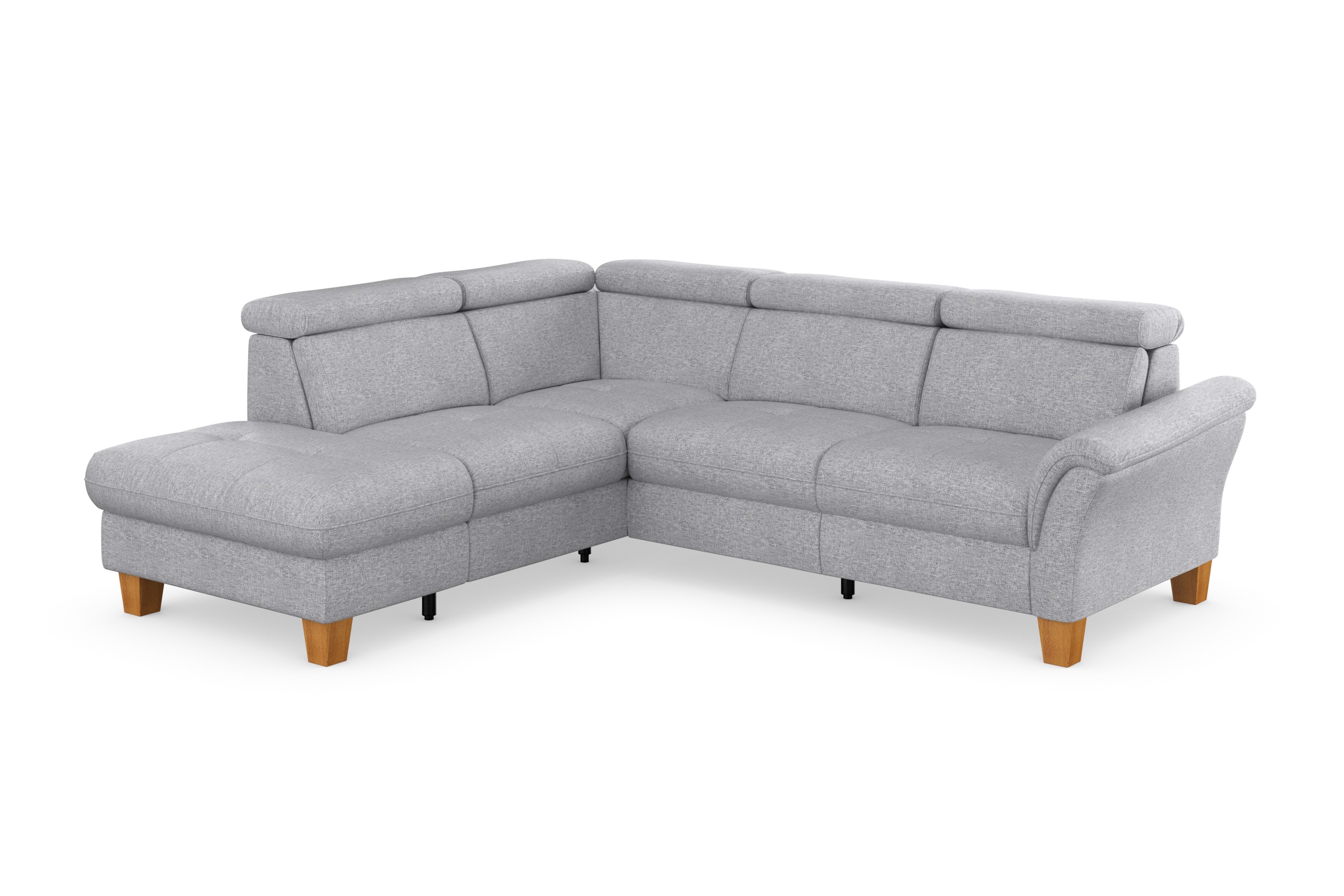 Ecksofa HOME AFFAIRE "Lindgren L-Form", silber, B:249cm H:84cm T:217cm, 100% Polyester, Sofas, Ecksofa, wahlweise mit TV-Funktion, Stauraum und Kopfteilverstellung 9