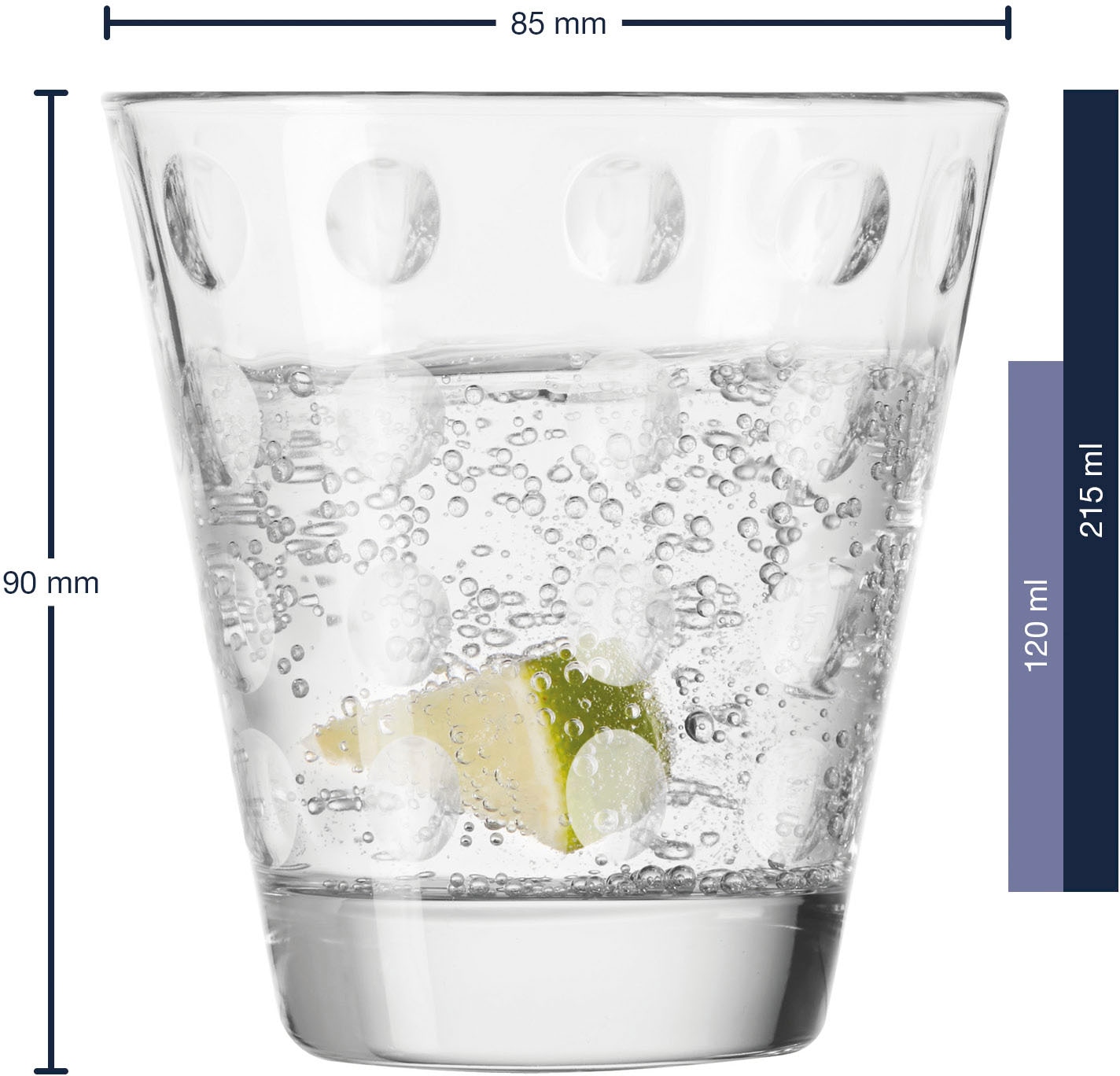 LEONARDO Gläser-Set »OPTIC«, (Set, 6 tlg.), 215 ml, 6-teilig