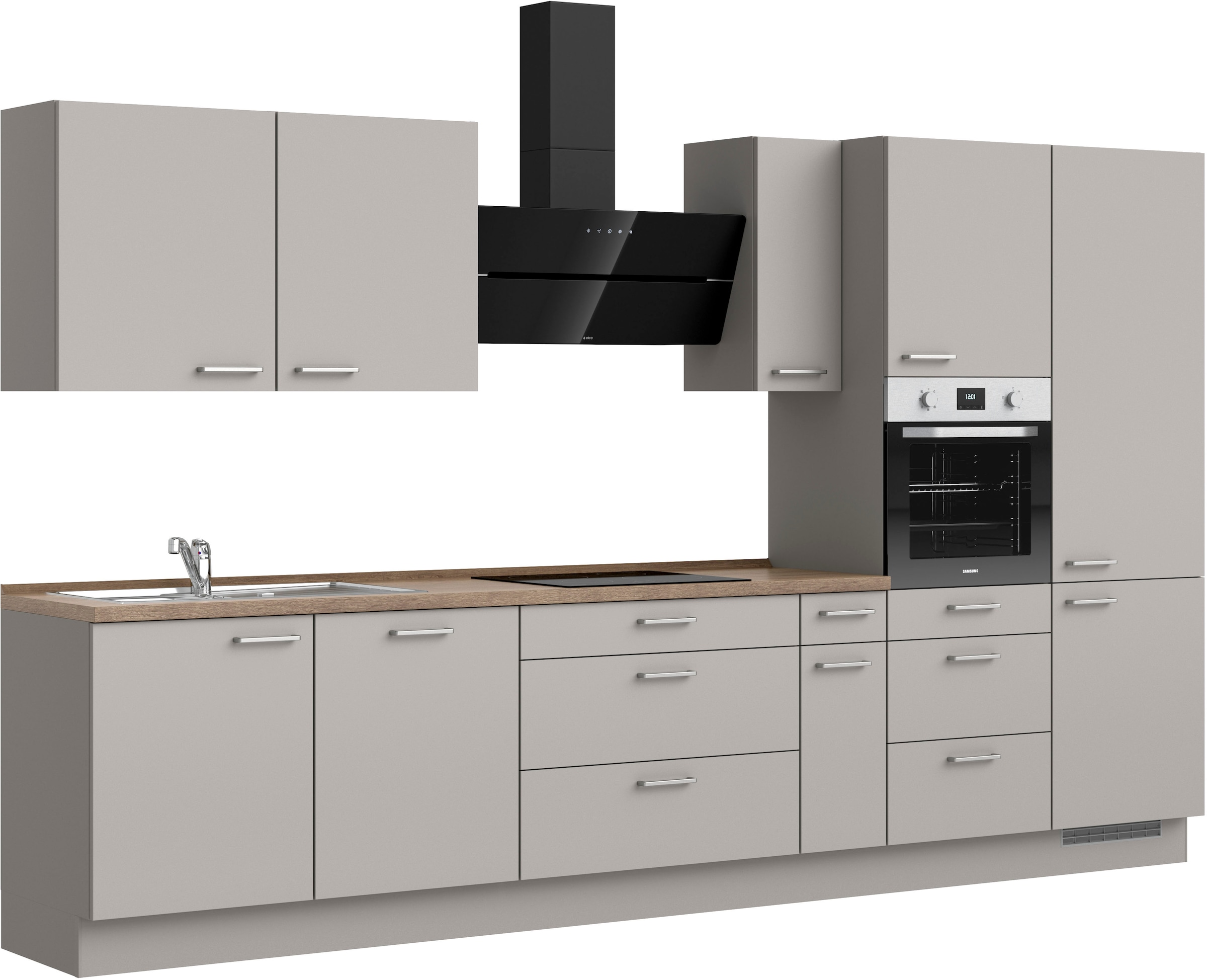 nobilia® Küchenzeile »"Touch II"«, vormontiert, Ausrichtung wählbar, Breite 360 cm, wahlw. mit E-Geräten