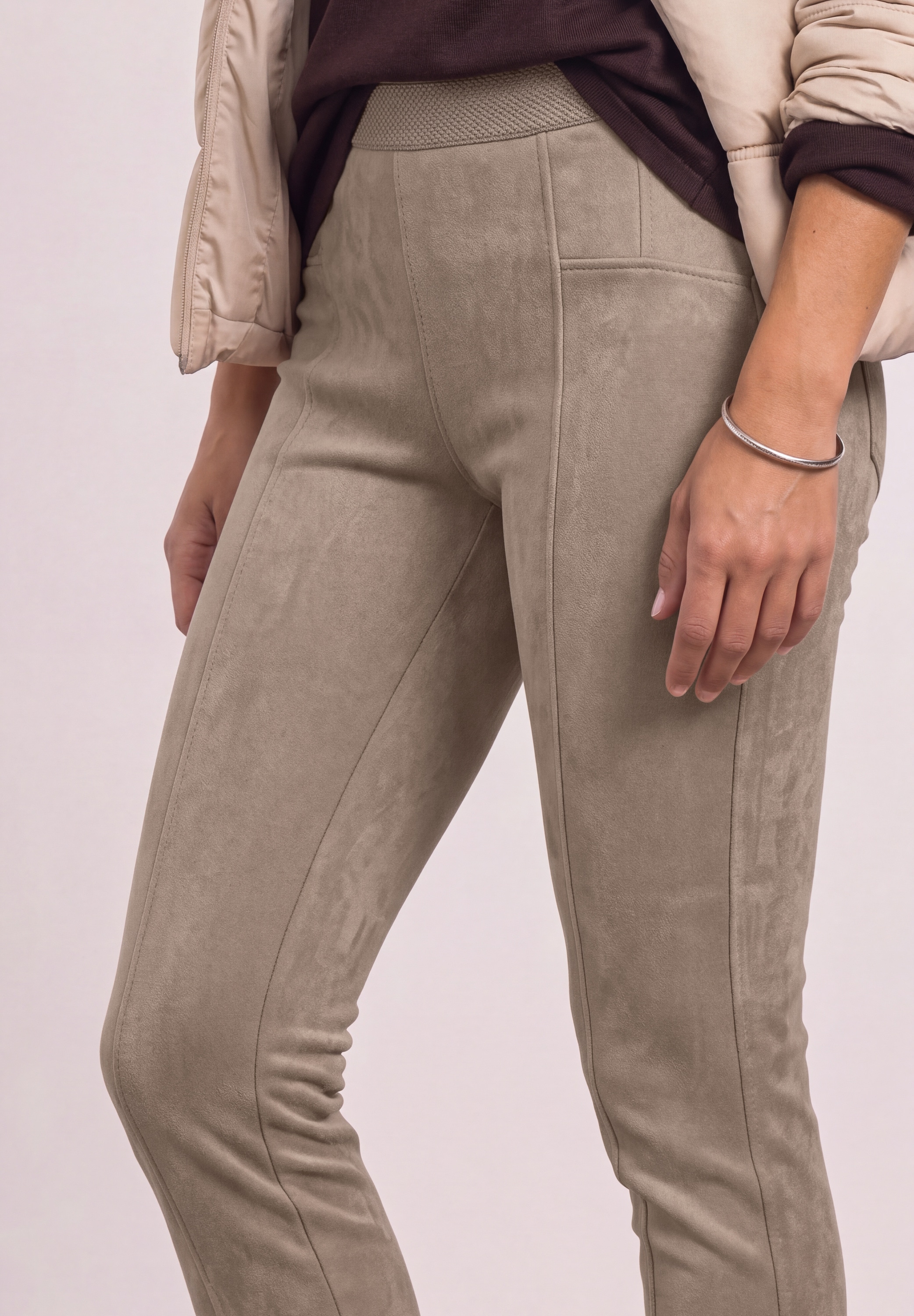 STREET ONE Stoffhose »Style Hope«  Skinny Leg Hose aus Velours