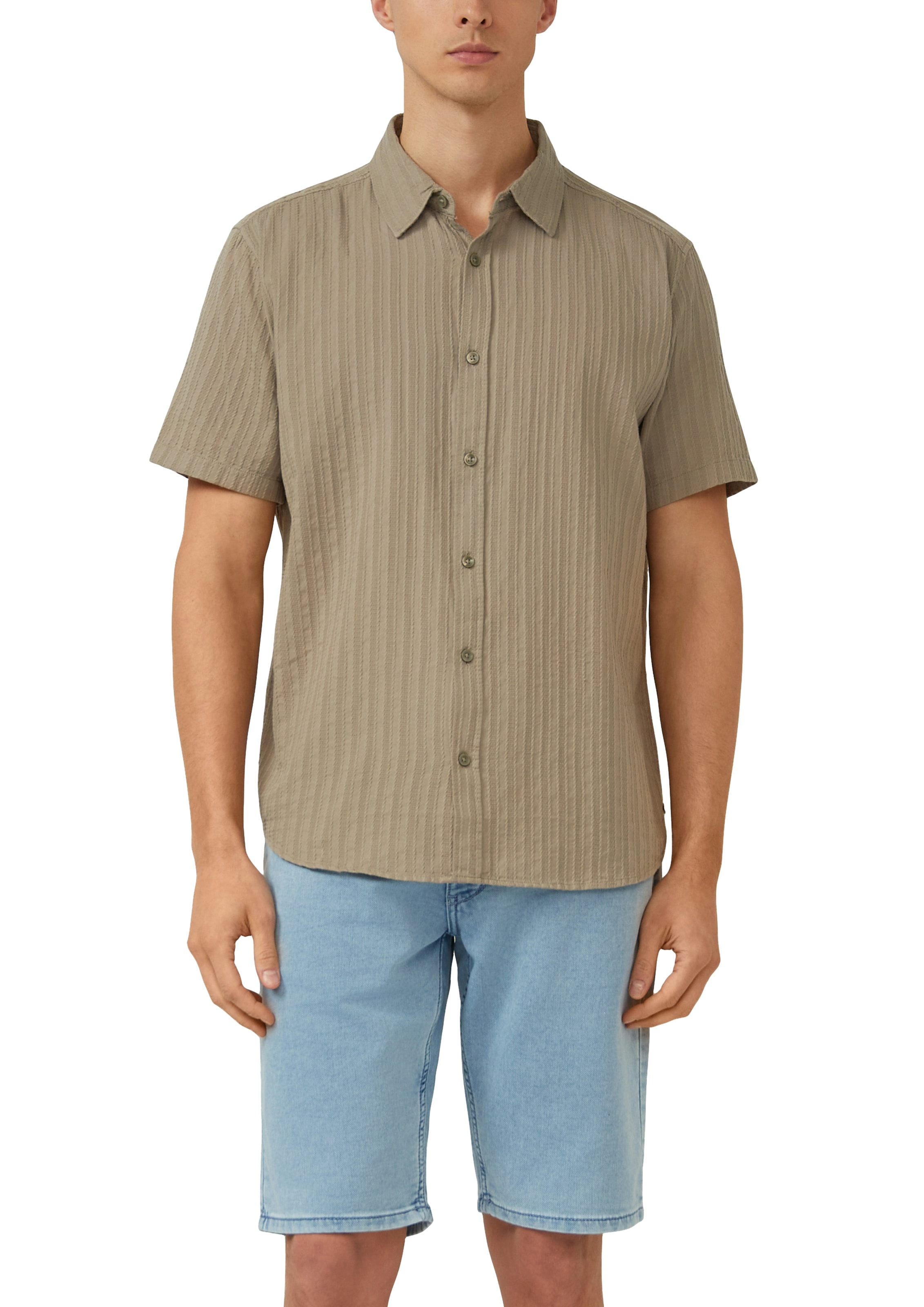 s.Oliver Kurzarmhemd mit Tape-Details und abgerundetem Saum günstig online kaufen