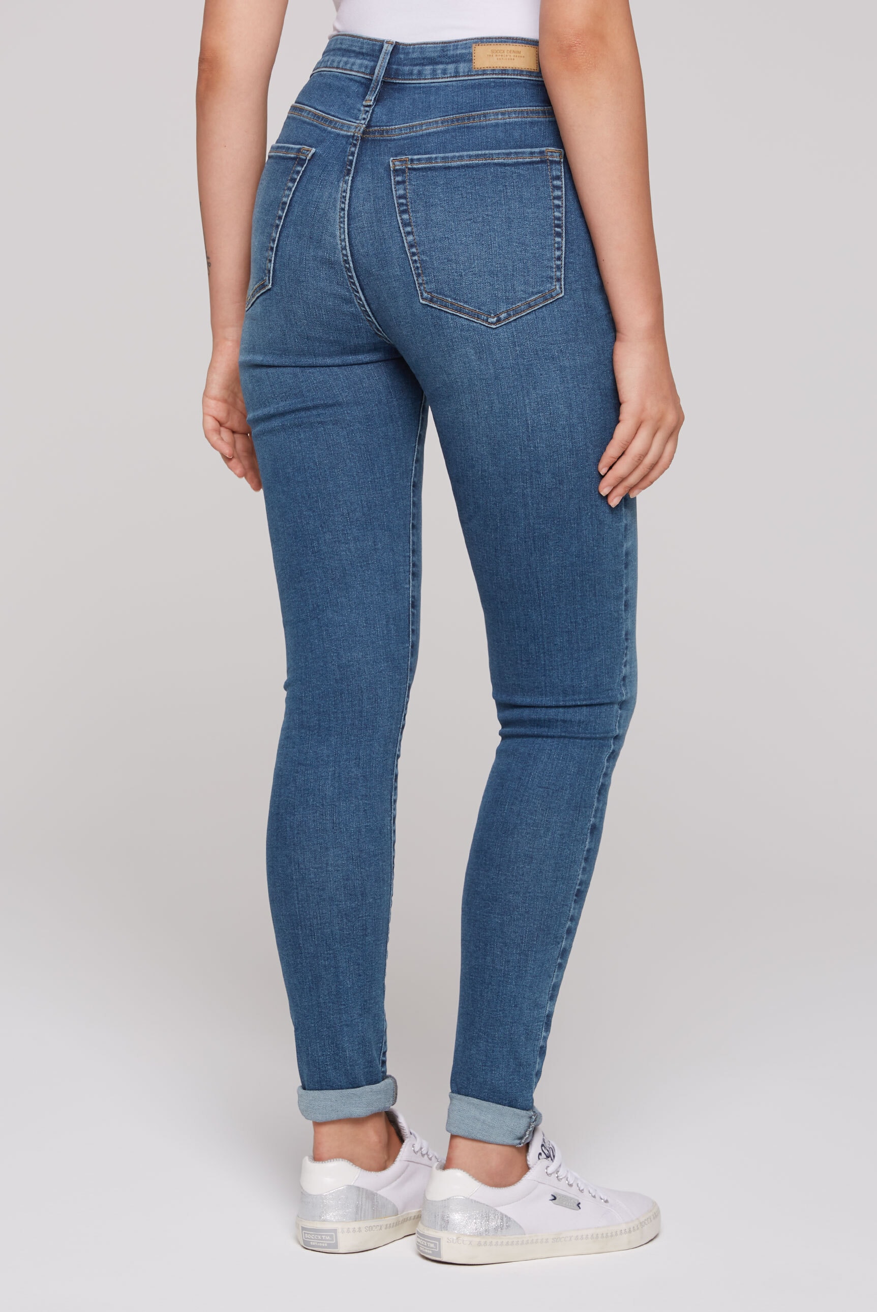 SOCCX Slim-fit-Jeans, mit hoher Leibhöhe