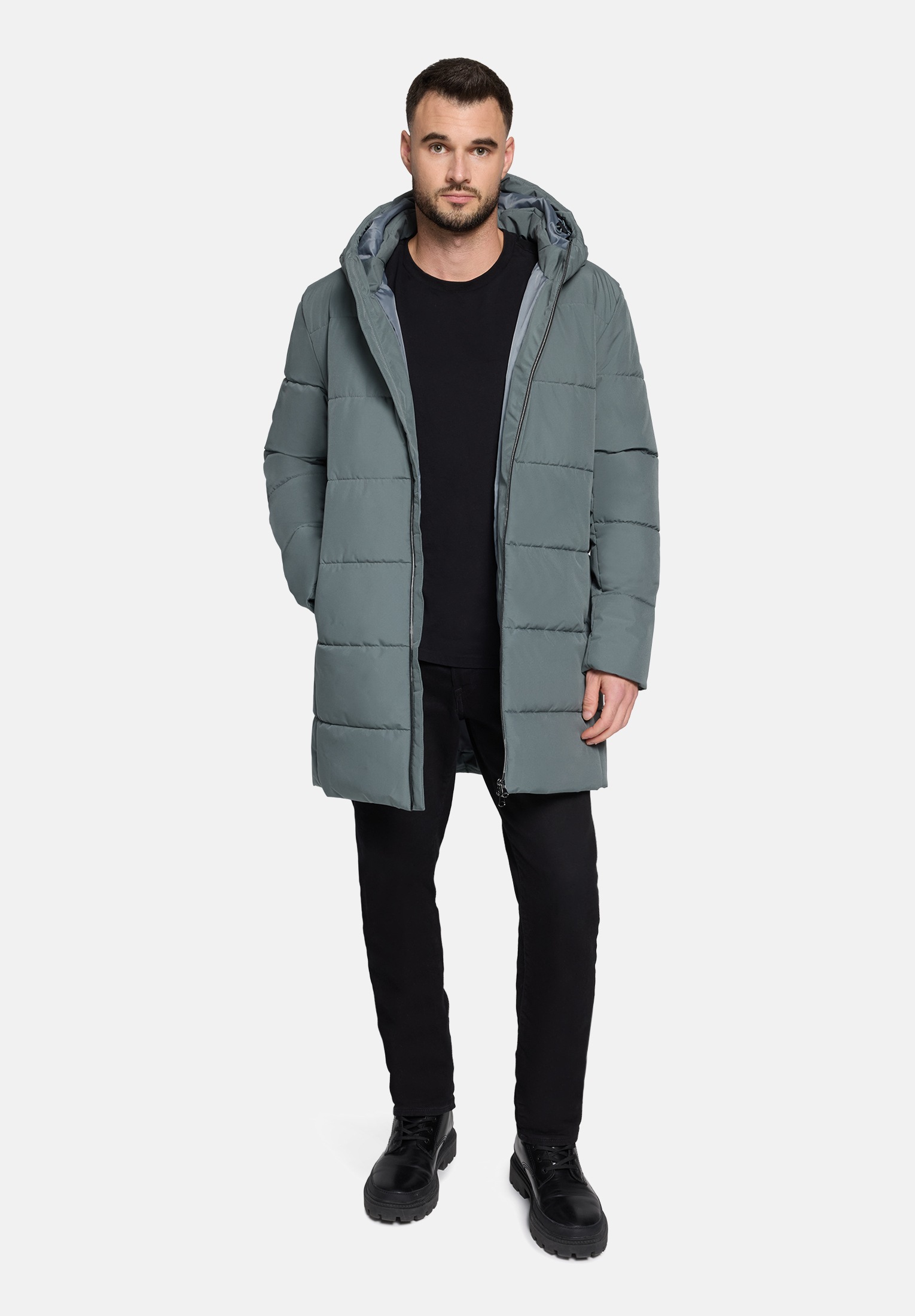 VOICE Outdoorjacke "Herren Winterjacke Wintermantel mit Kapuze" mit Kapuze