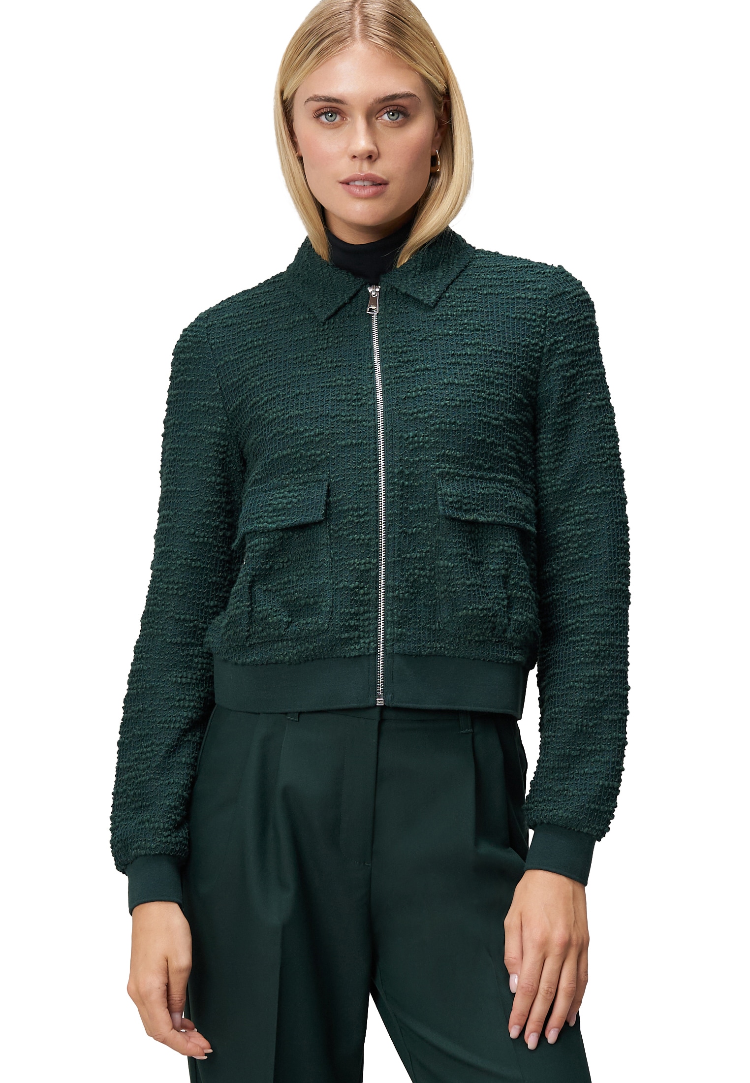 Zero Jackenblazer "zero Damen Bouclè -Jacke mit Reißverschluss", weiteres D günstig online kaufen