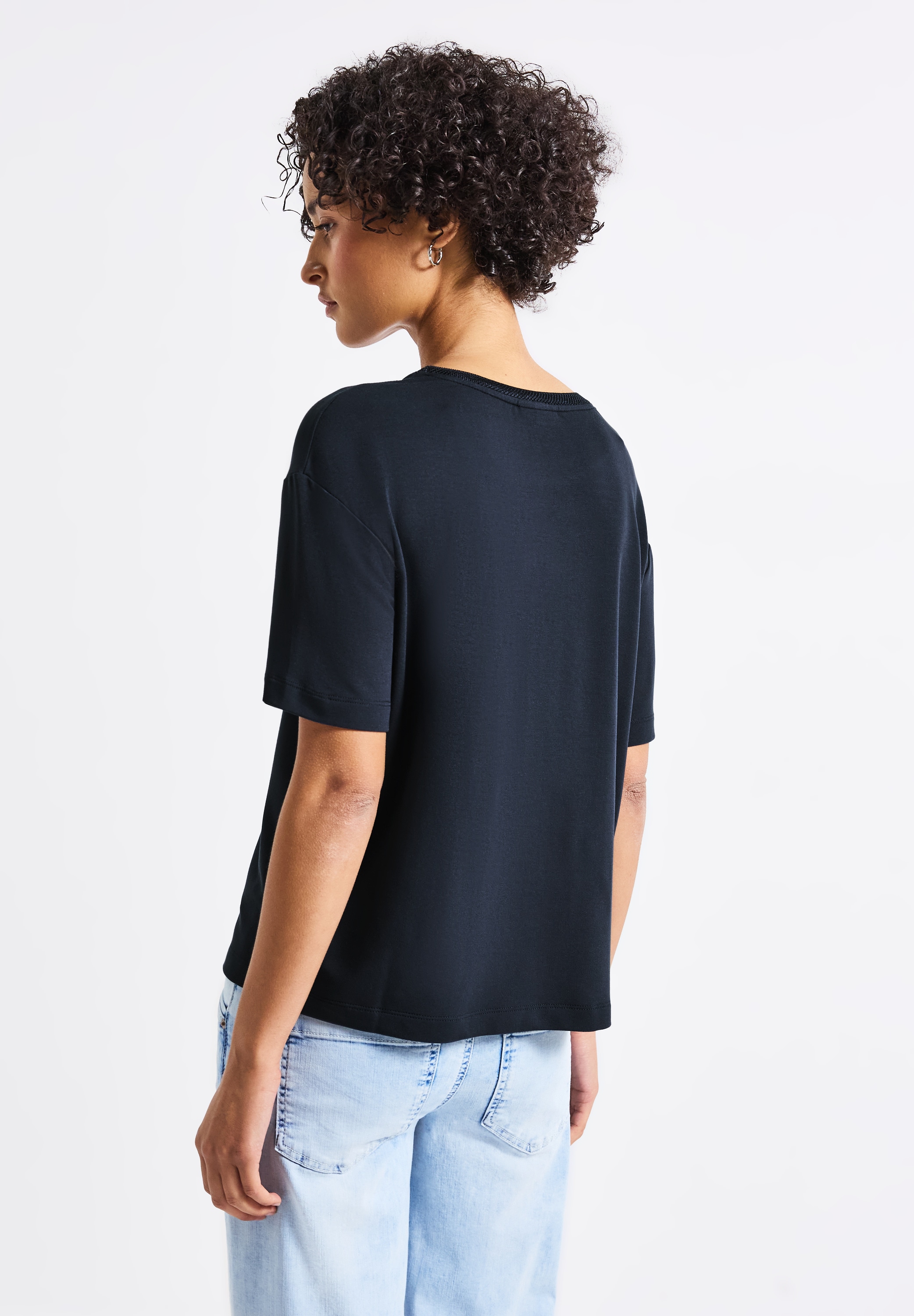 STREET ONE T-Shirt, aus elastischem Materialmix