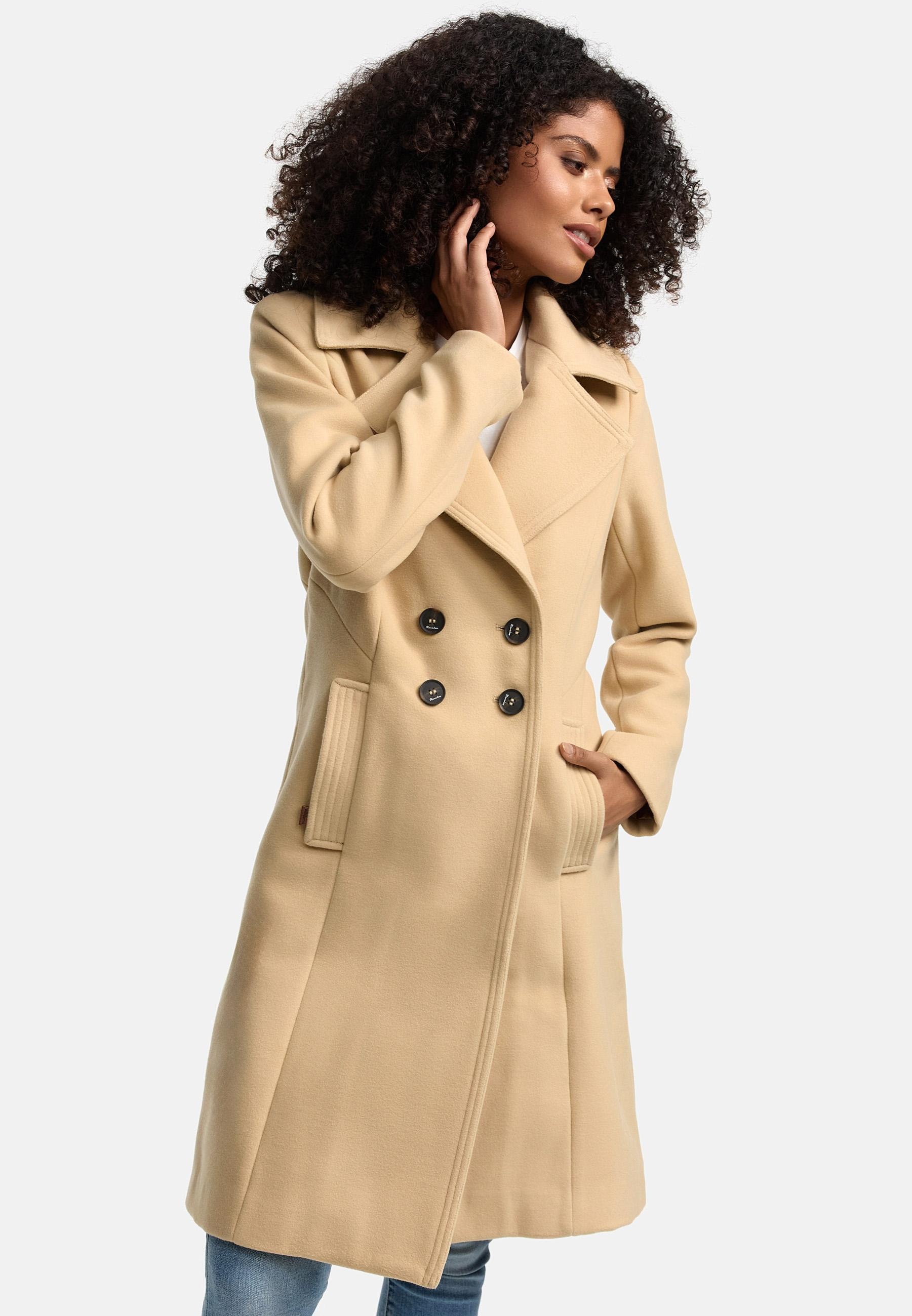 Navahoo Wintermantel »Wooly«, edler Damen Trenchcoat in Wollmantel-Optik