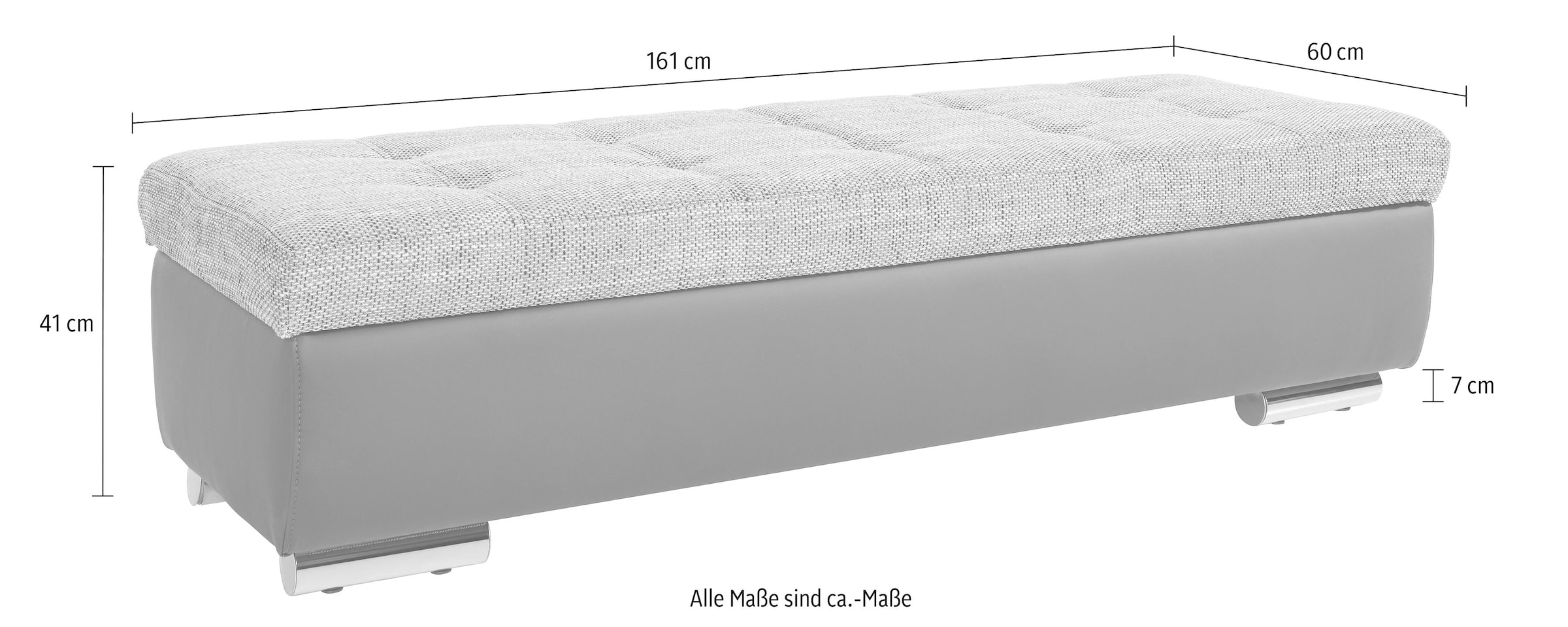DOMO collection Hocker »Treviso XXL: B/T/H: 161/60/41 cm«, mit Stauraum, auch in Cord, passend zur Serie, moderne Steppung