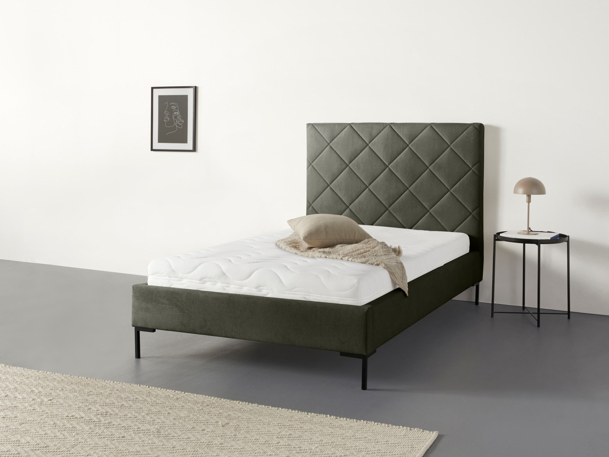 Home affaire Polsterbett »Charlott« Modernes Polsterbett mit oder ohne Lattenrost