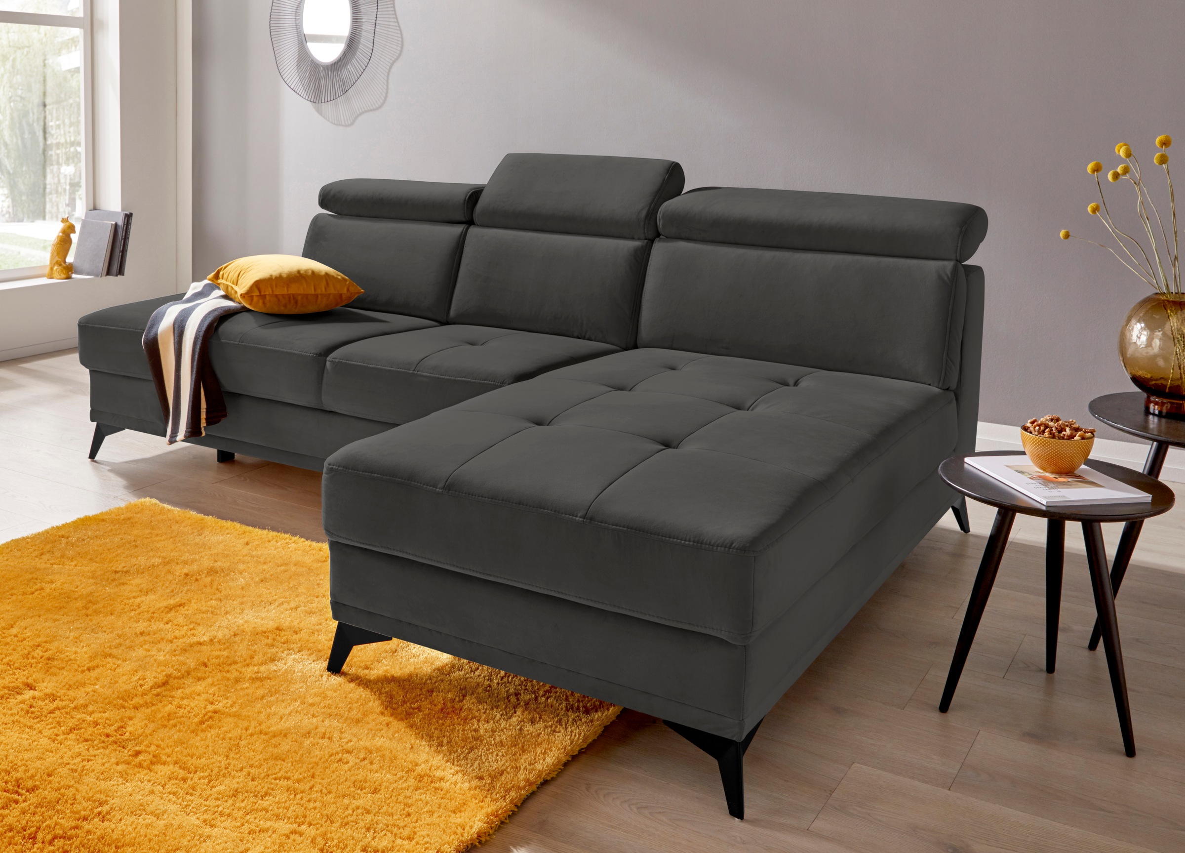 Home affaire Ecksofa "Cardiz L-Form" inkl.Kopfteilverstellung und Federkern günstig online kaufen