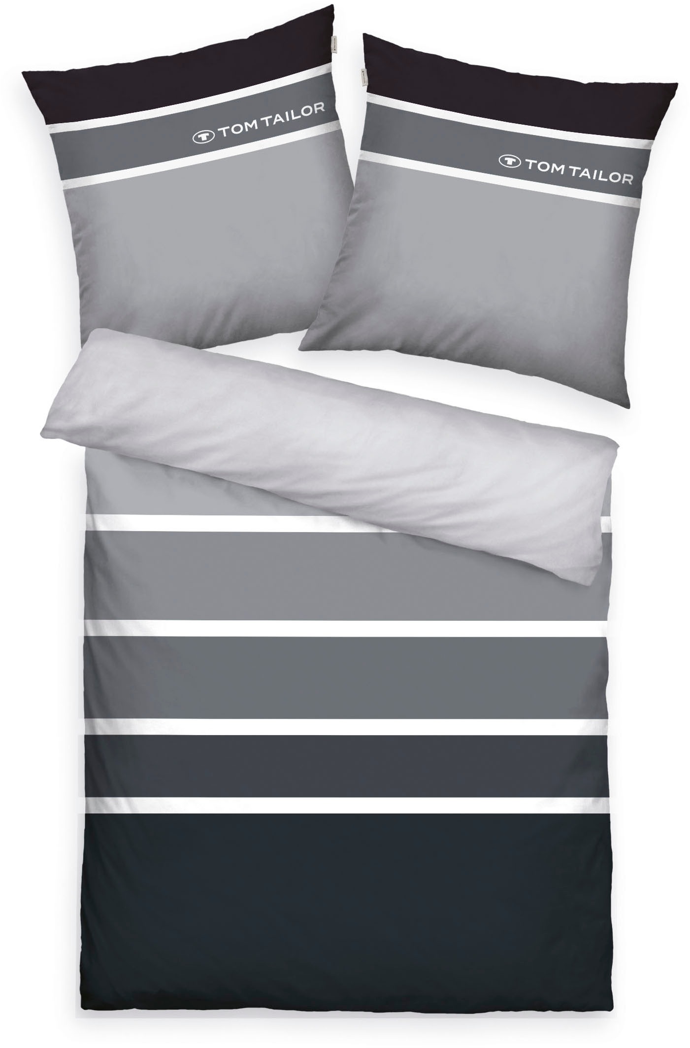 Thumbnail - TOM TAILOR HOME Bettwäsche "Felix in Gr. 135x200 oder 155x220 cm" 3 tlg. mit GRATIS-Zugabe: Gästehandtuch (100% Baumwoll...