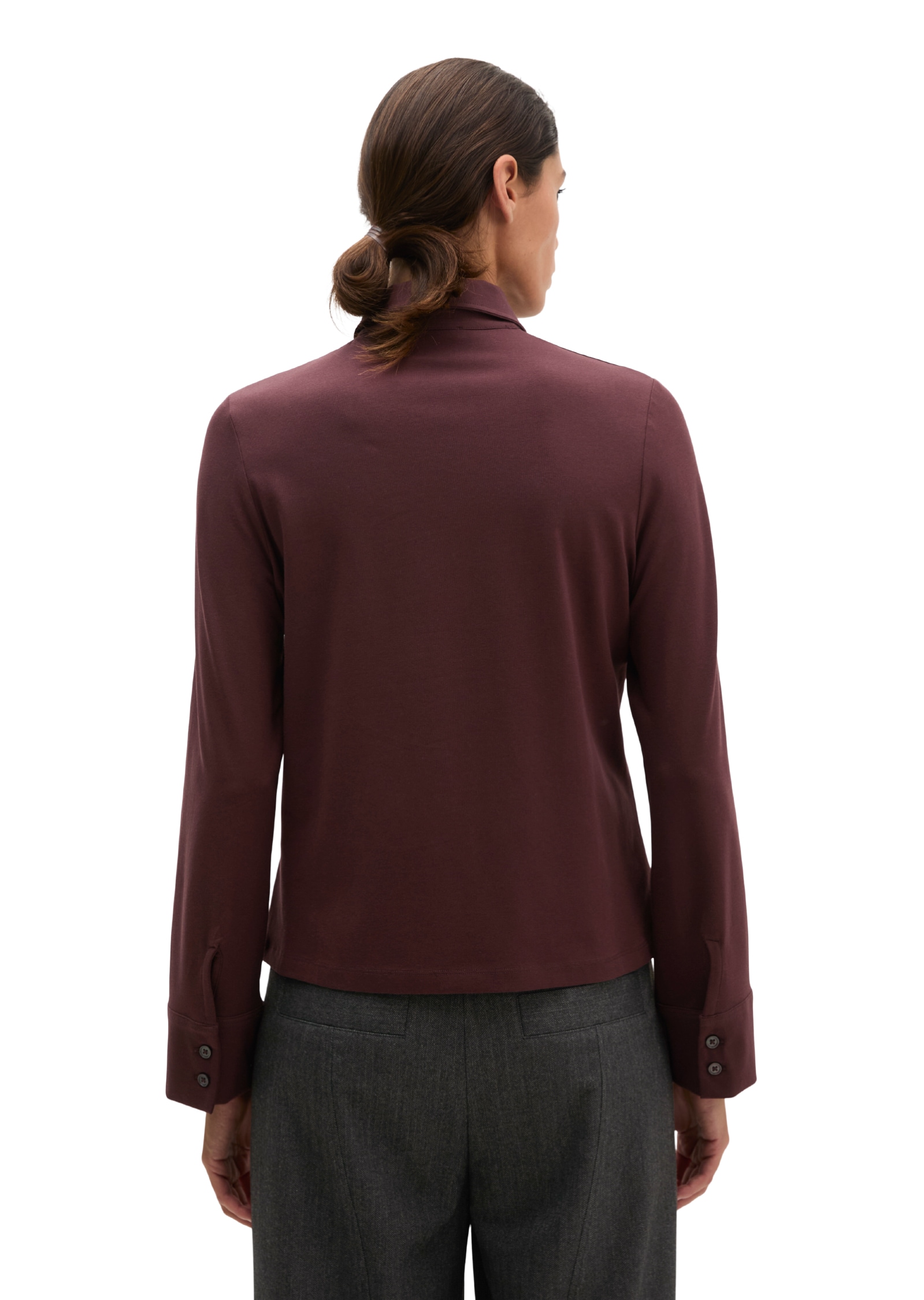 Marc O'Polo Hemdbluse aus Stretch-Baumwolle mit Paper-Finish
