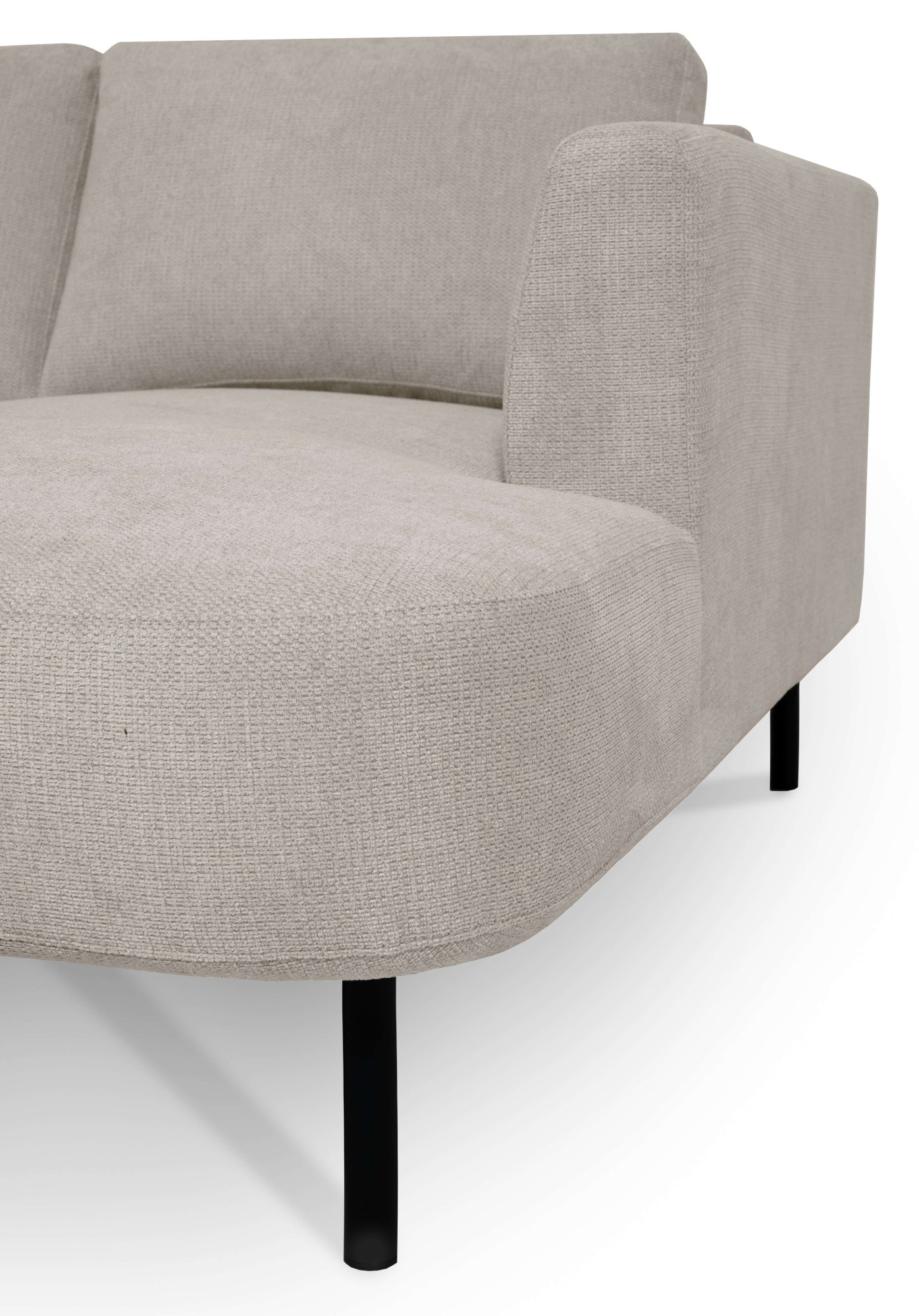 Places of Style Wohnlandschaft »Cesola«, in weichem Chenille-Stoff, Breite 327 cm, mit schwarzen Metallfüßen