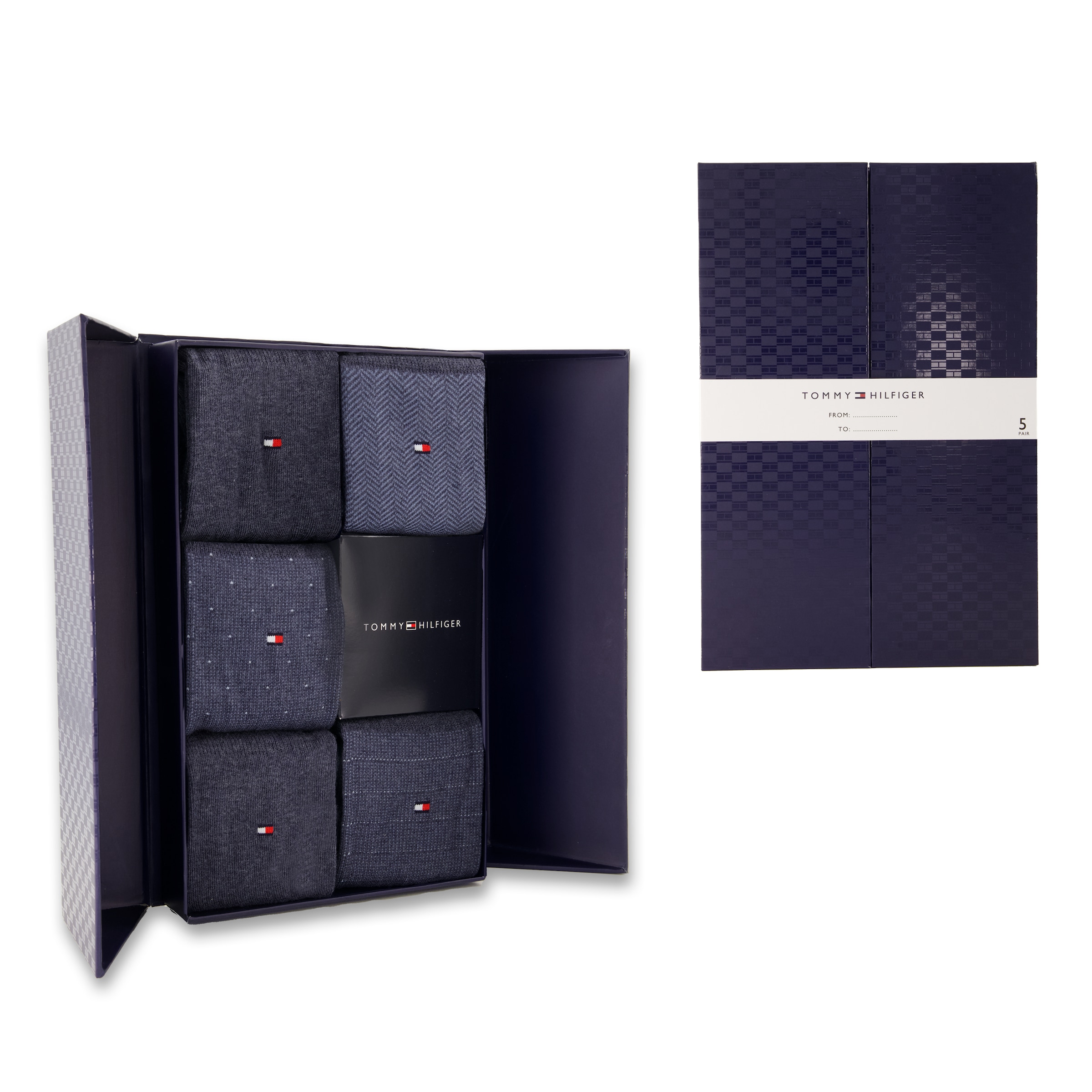 Tommy Hilfiger Socken »TH MEN SOCK 5P GIFTBOX HERRINGBONE DOT«, (5er Pack)