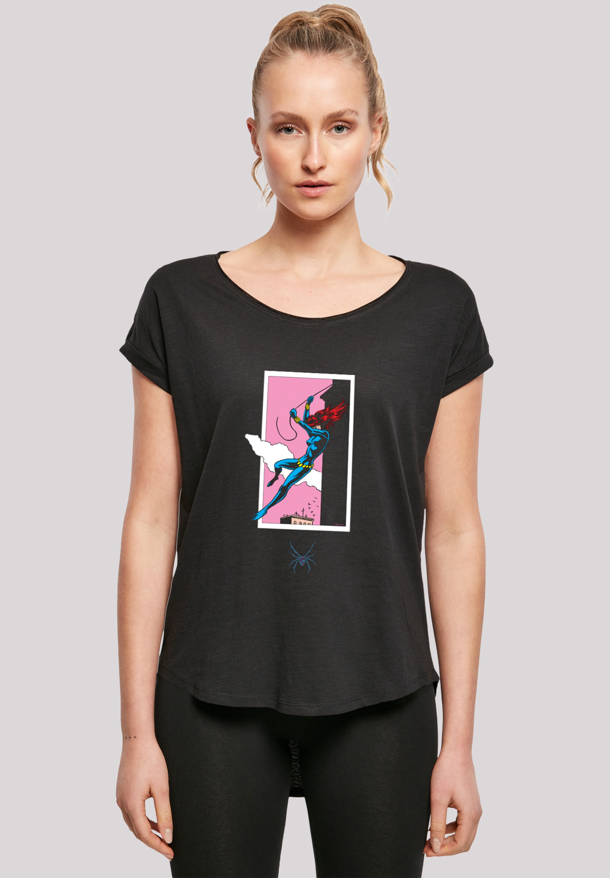 T-Shirt »Marvel Comics Black Widow Roof Jump«, Damen,Premium Merch,Lang,Longshirt,Logo...