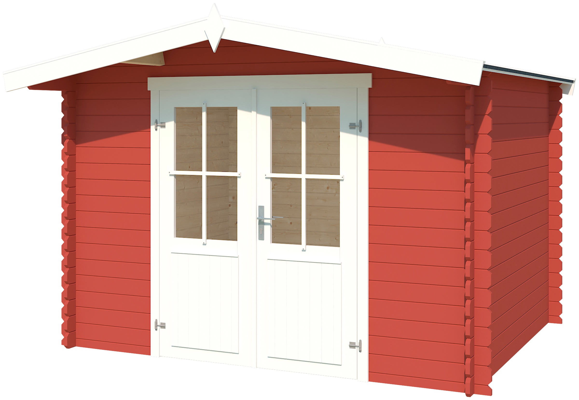 LASITA MAJA Gartenhaus »Baltimore«, Blochbohlenhaus 28mm, Fundamentmass 2920x2300, Schwedenrot