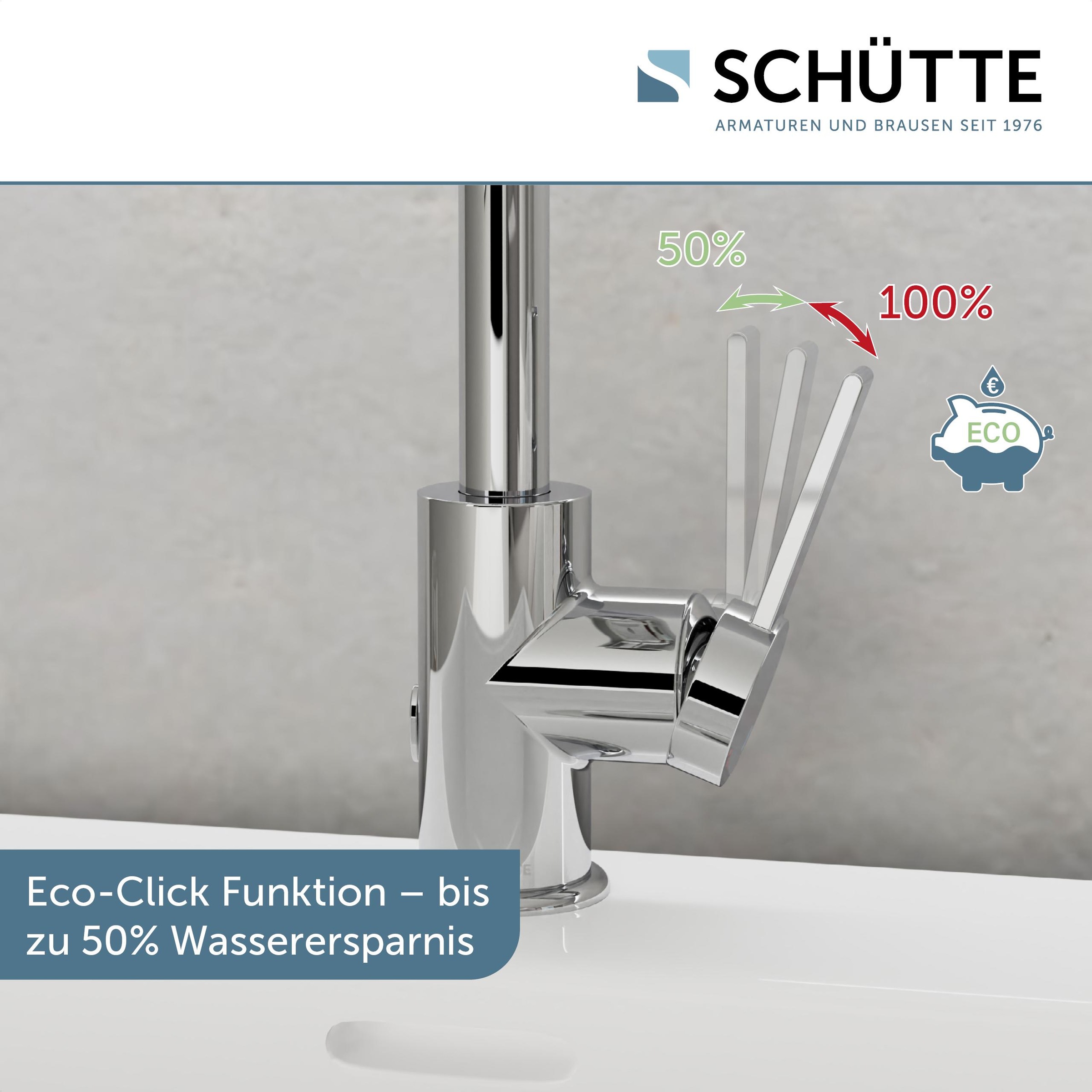 Schütte Waschtischarmatur »»LOS ANGELES««, (1 St.), Praktische Cold-Start-Funktion zum Energiesparen