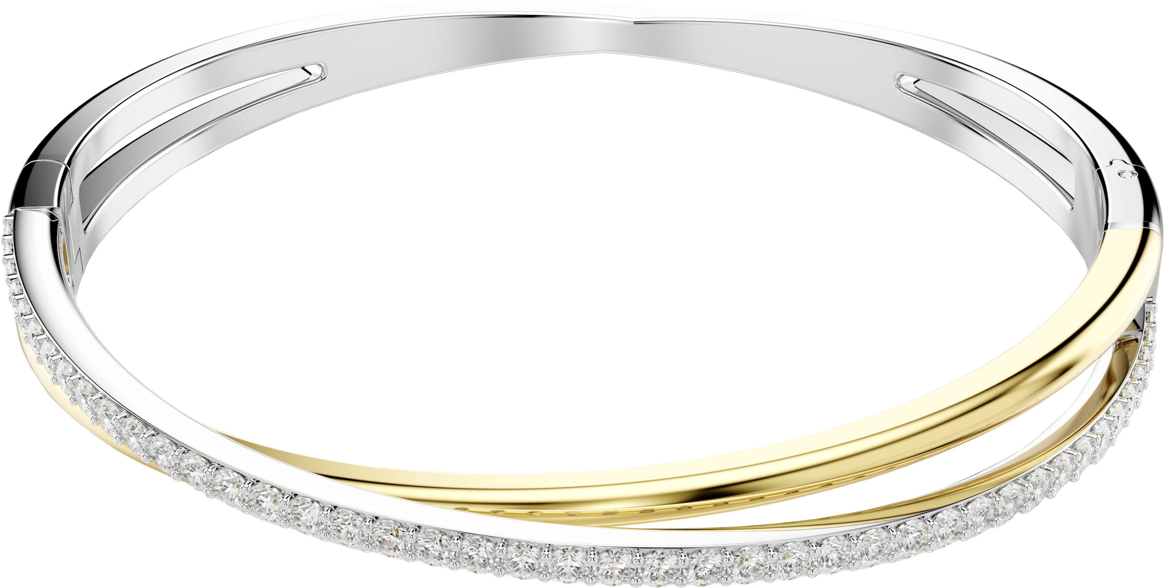 Armreif SWAROVSKI "Schmuck Geschenk Armschmuck Hyperbola" Gr. S, gold (metallfarben, gelbgoldfarben, kristallweiß, kristallweiß), Armbänder, Damen, S, Metall, Armreif, mit Swarovski Zirkonia (synth.) 3