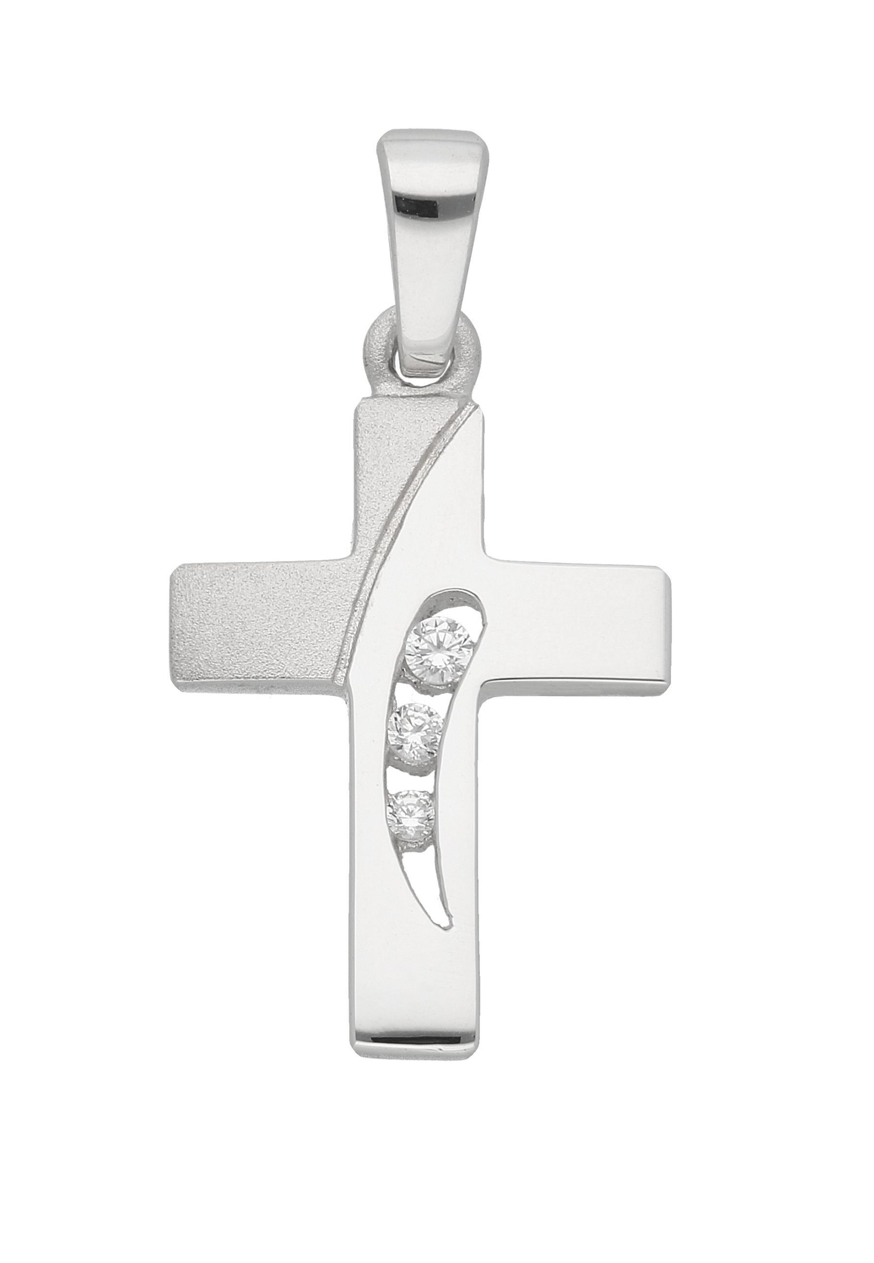 Kreuzanhänger ADELIA´S "Damen & Herren 925 Silber Kreuz Anhänger mit Zirkonia", silber, Schmuckanhänger, Damen, Silber 925 (Sterlingsilber), mit Zirkonia für Damen & Herren 6