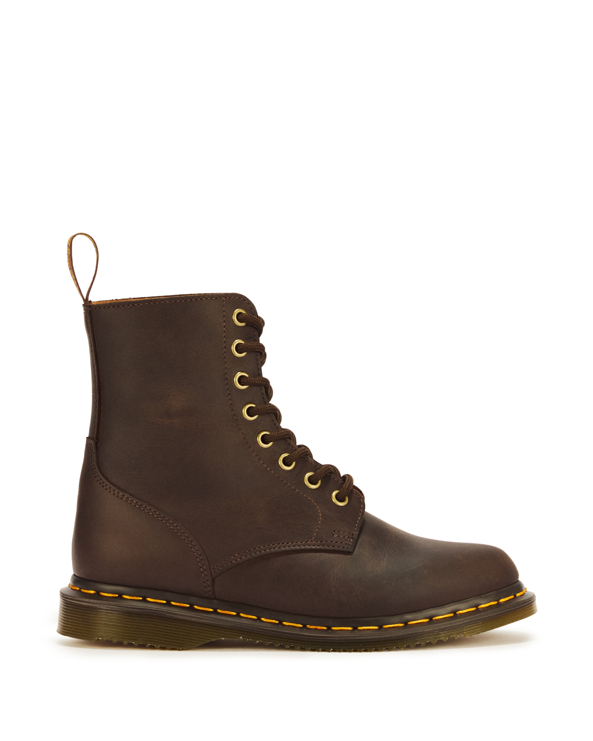 DR. MARTENS Schnürboots »Daphny 8i«  Blockabsatz, Schnürstiefelette mit gelber Rahmennaht