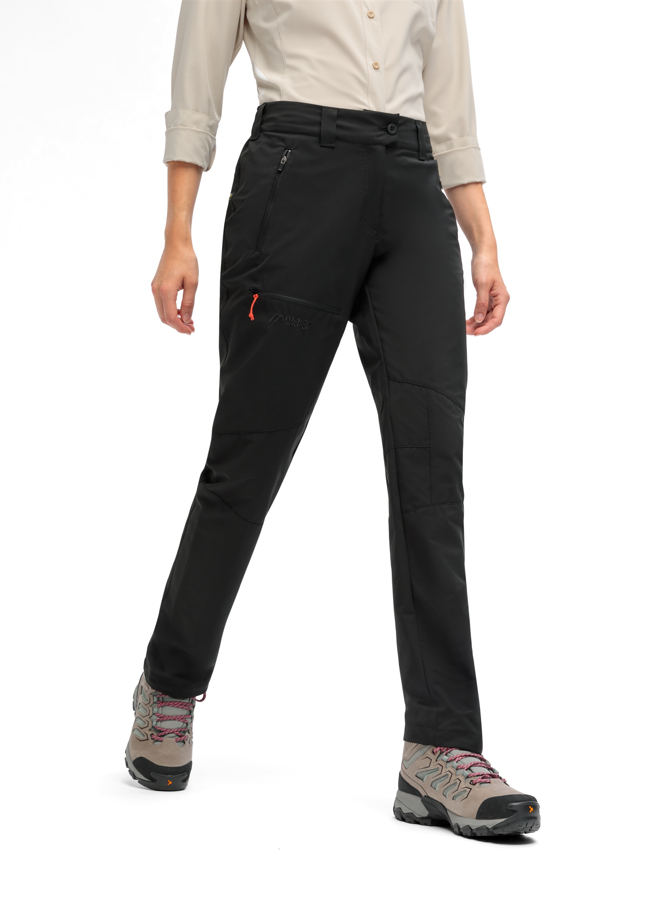 Outdoorhose MAIER SPORTS "Lulaka Loop", Damen, Gr. 76, Langgrößen, schwarz, 100% Polyester, Hosen Outdoorhose, Damen Wanderhose, atmungsaktive Funktionshose, Regular Fit 3