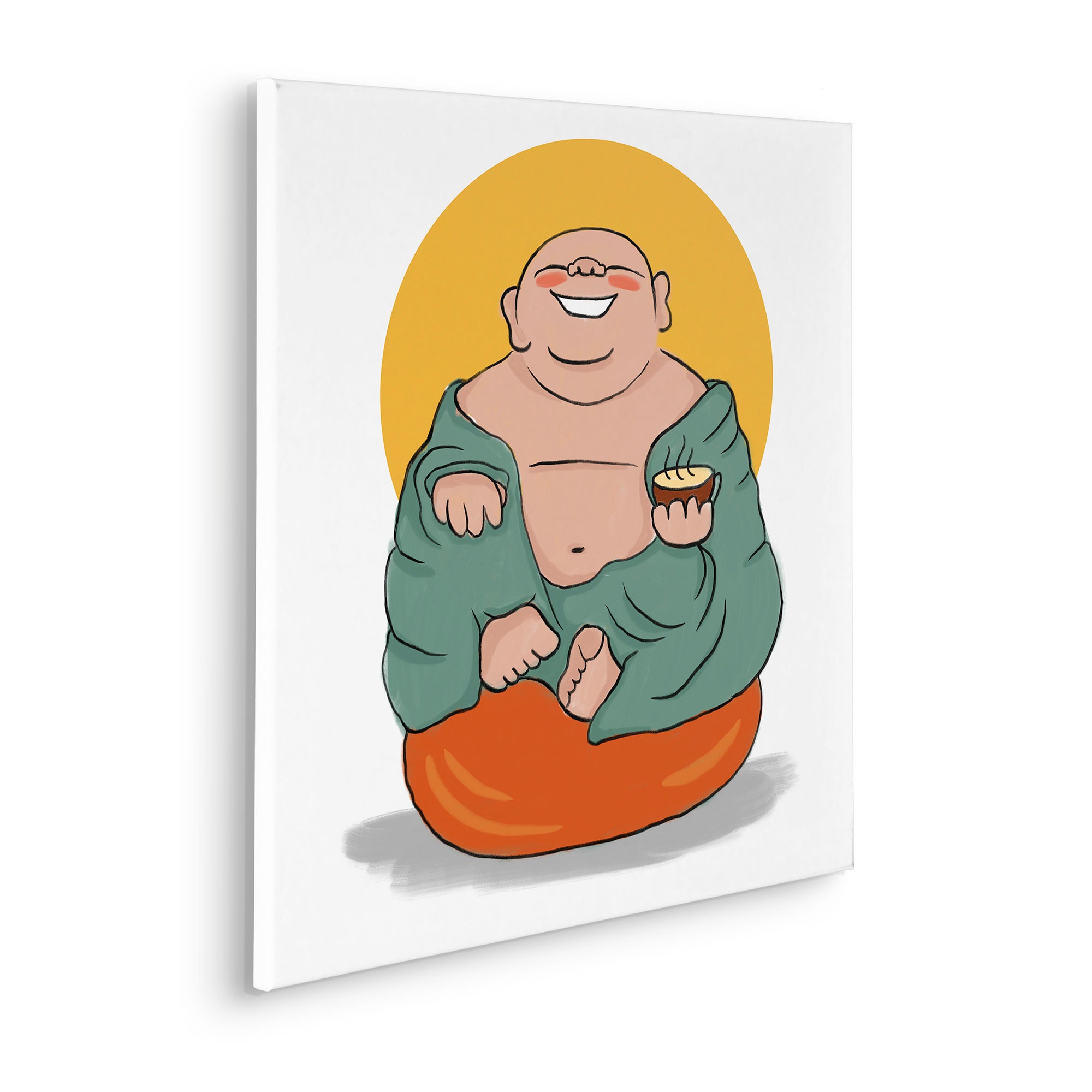 Komar Leinwandbild "Happy Buddy - Größe 60 x 60 cm" Natur 1 Stk. tlg. Keilr günstig online kaufen