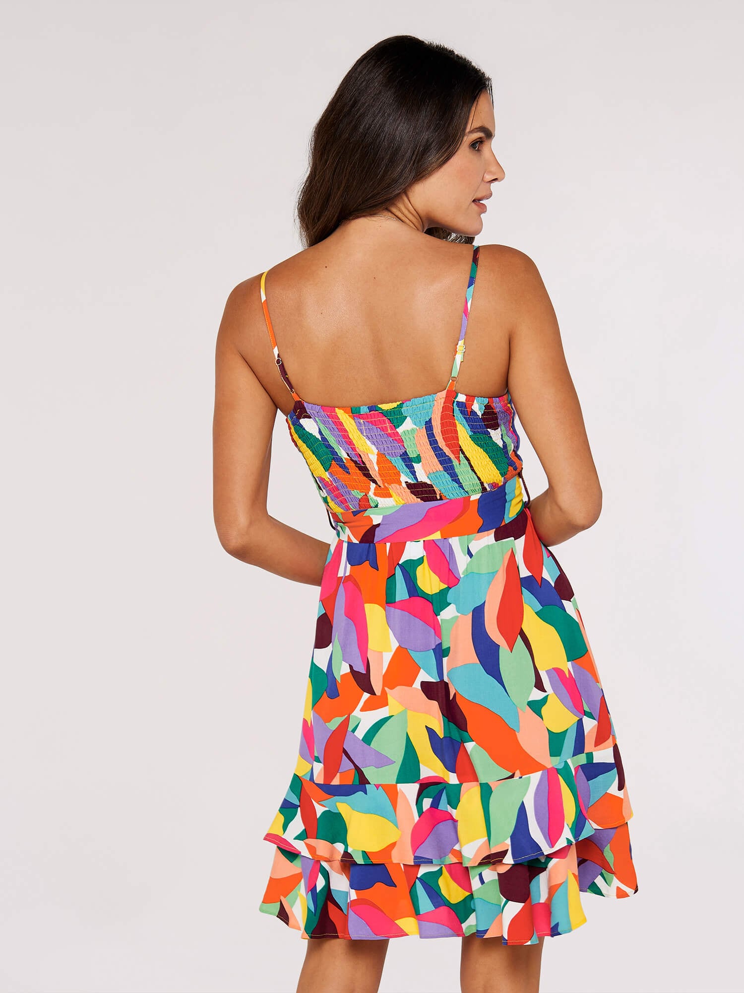 Apricot Maxikleid »Buntes Spaghettikleid« mit Bindeband, 2 tlg. in Wickeloptik