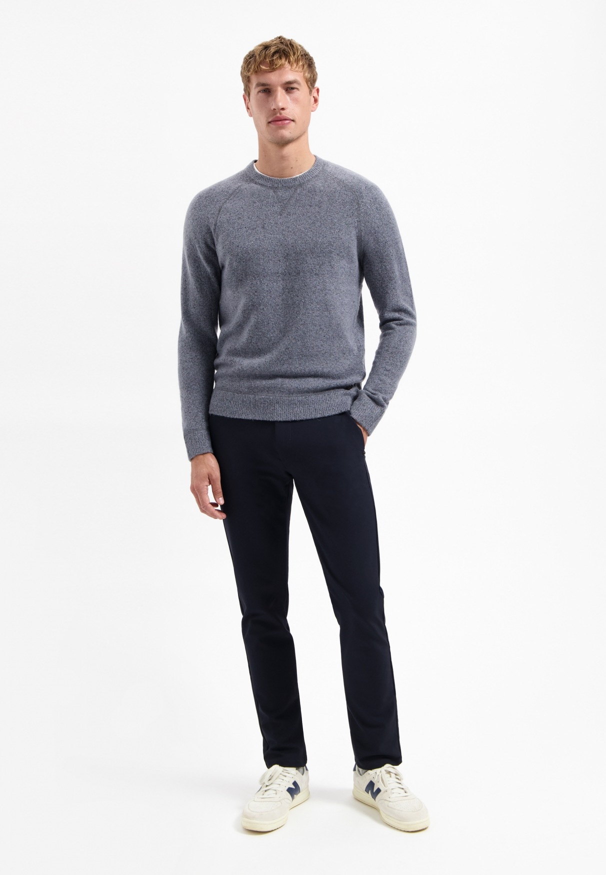 Thumbnail - NO EXCESS V-Ausschnitt-Pullover "No Excess Melierter Wollpullover"