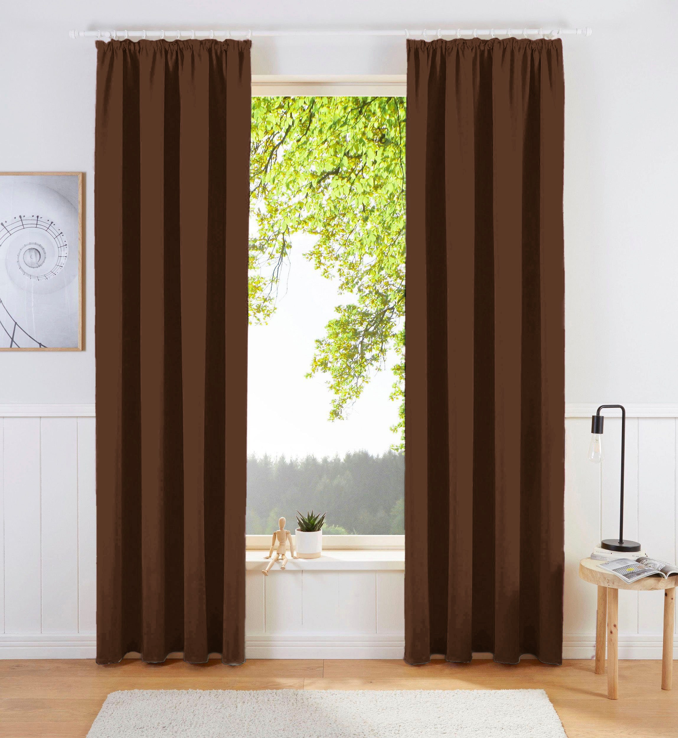 OTTO home Vorhang "SOLA" Kräuselband 1 Stk. tlg. Breite:130 cm, 1 Schal, einfarbig, Verdunkelung