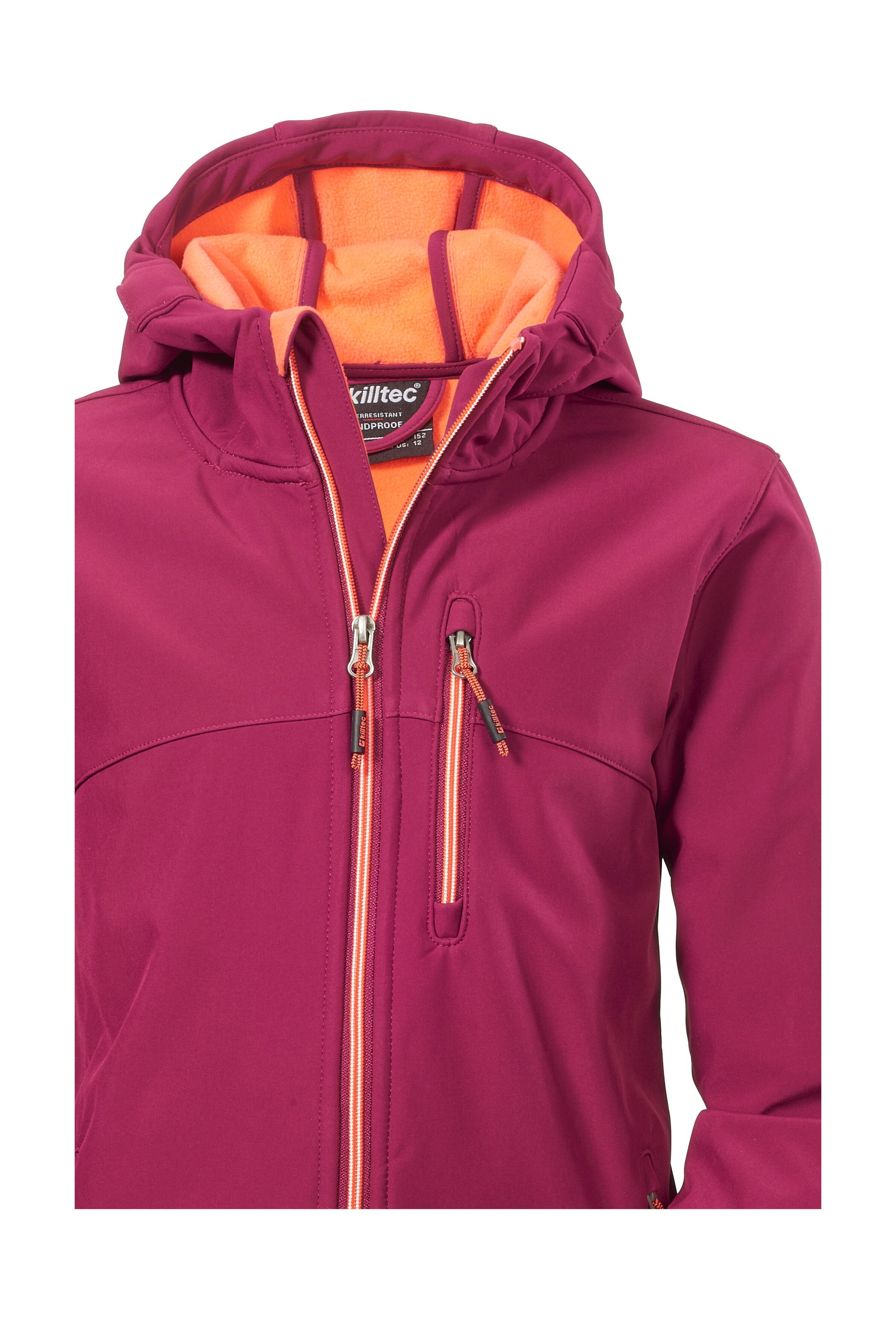 Killtec Softshelljacke »Girls Softshelljacke«, Wasserabweisend, verstellbare Kapuze u Ärmel, Fleece-Innenfutter